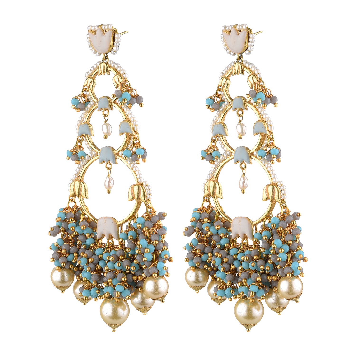 Handcrafted Jannat Earrings – Luxurious 22K Gold-Plated Style