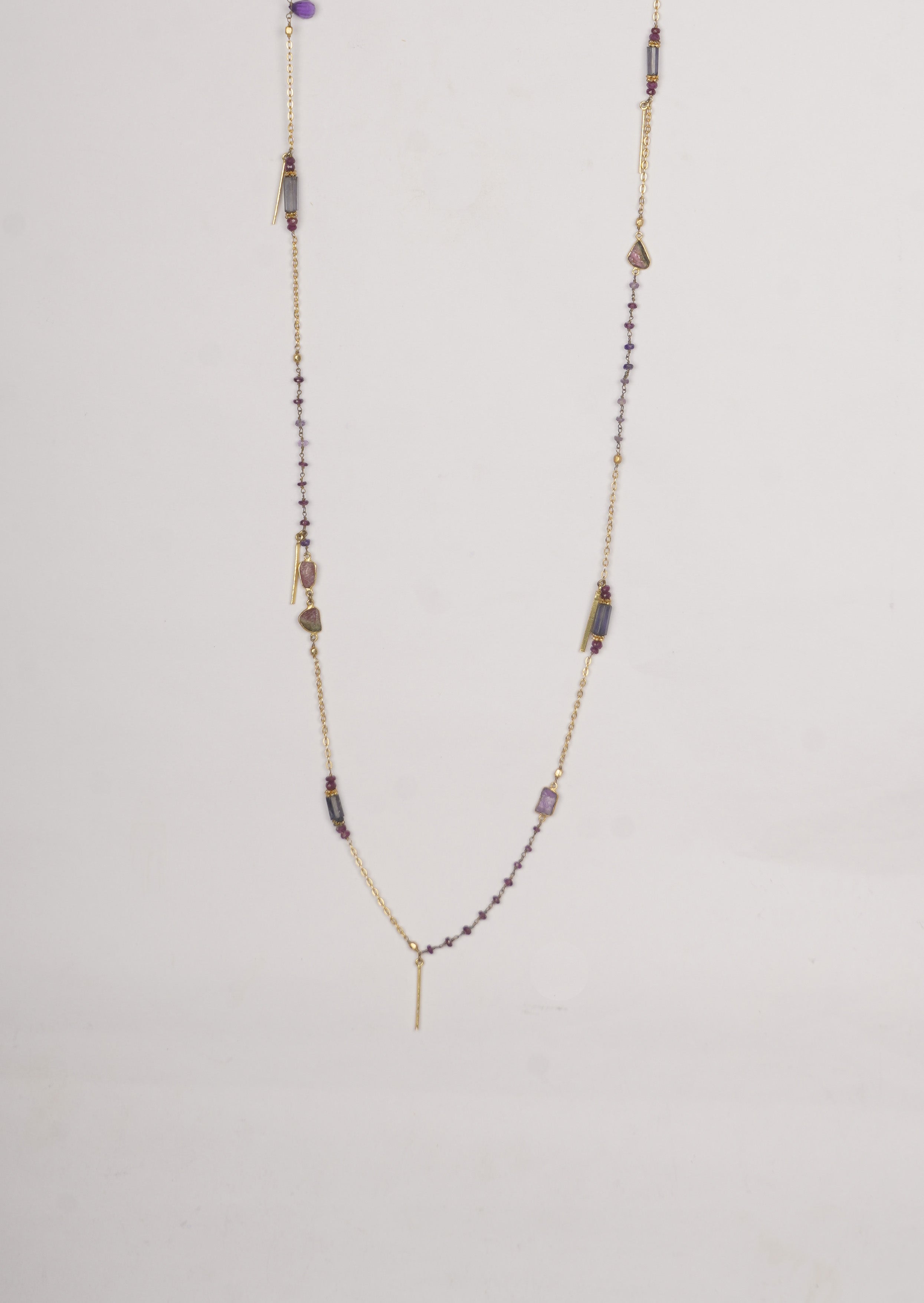 Celestial Ruby Trio Long Necklace