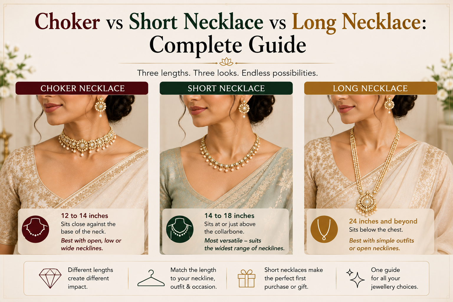 Choker vs Short Necklace vs Long Necklace: Complete Guide