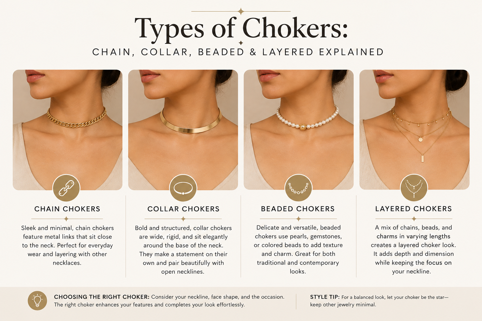 Types of Chokers: Chain, Collar, Beaded, Layered Explained