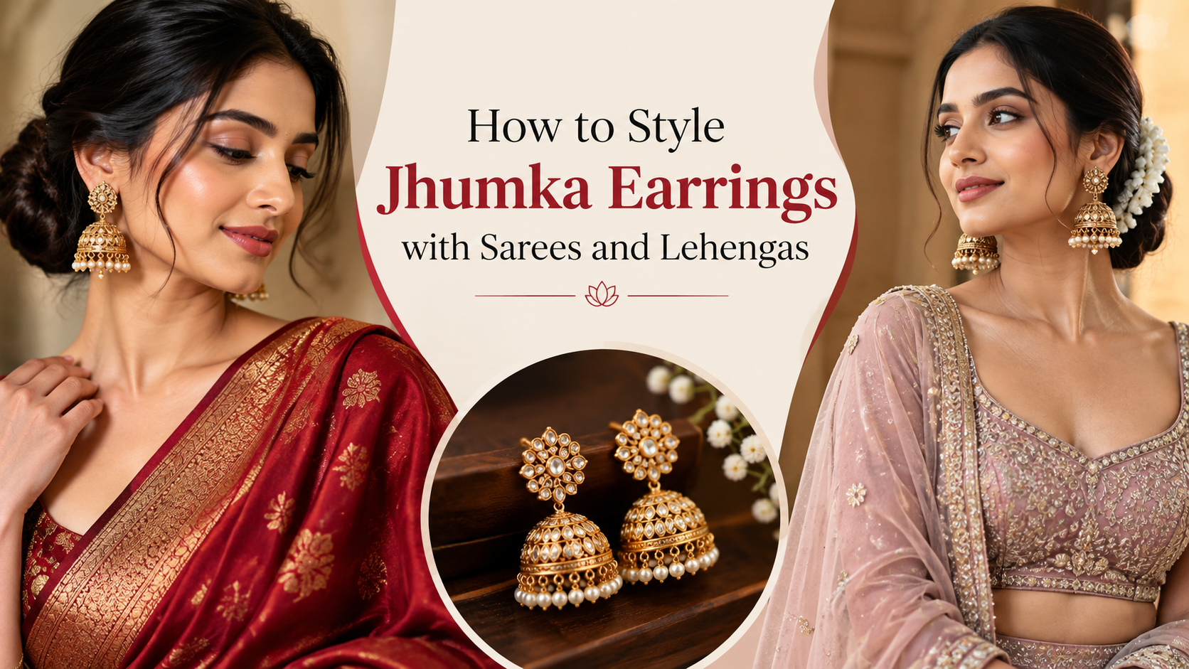 How to Style Jhumka Earrings with Sarees and Lehengas