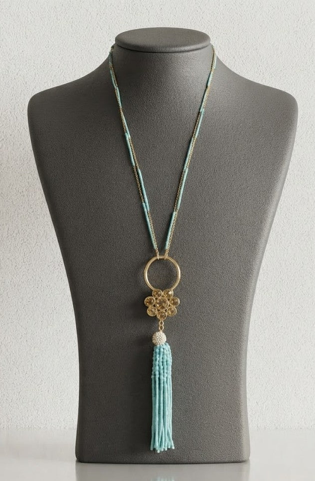 French Masala Gold Disc Floral Necklace