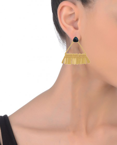 Handmade Fringe Earrings For Women 50mm Height with 22K Gold-Plated Finish