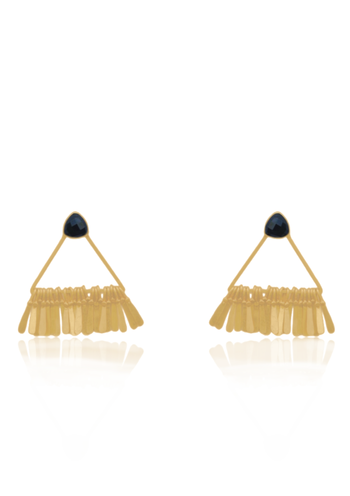 Handmade Fringe Earrings For Women 50mm Height with 22K Gold-Plated Finish