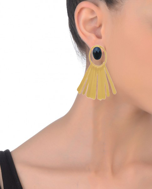 Handmade Fringe Earrings For Women 60mm Height with 18K Gold-Plated Finish