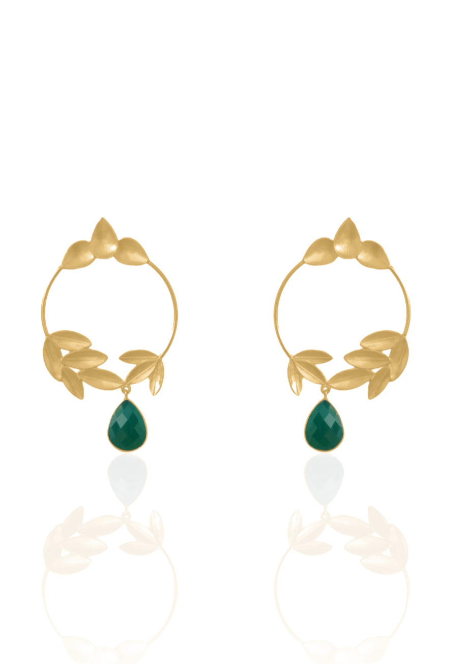 Nature Danglers - 70mm Height with 2K Gold-Plated Finish