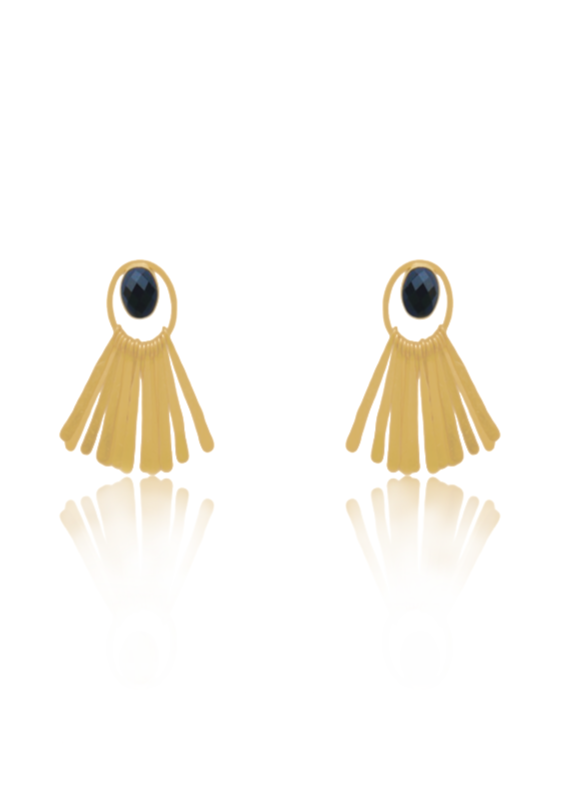 Handmade Fringe Earrings For Women 60mm Height with 18K Gold-Plated Finish