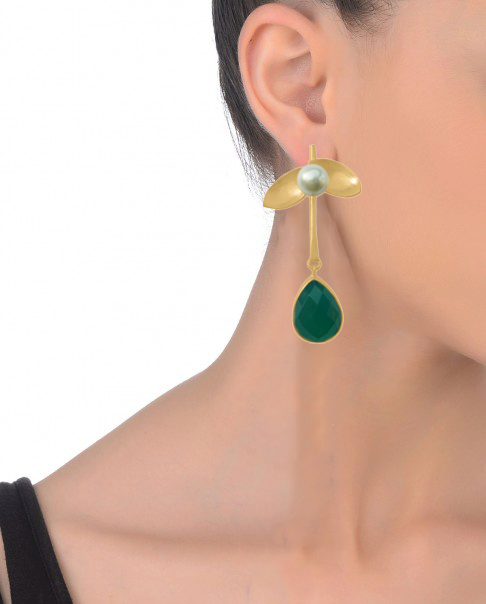 Nature Earrings - 53mm Height with 18K Gold-Plated Finish