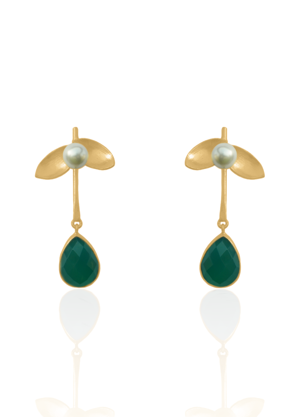Nature Earrings - 53mm Height with 18K Gold-Plated Finish