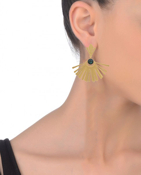 Handmade Fringe Earrings For Women 66mm Height with 18K Gold-Plated Finish