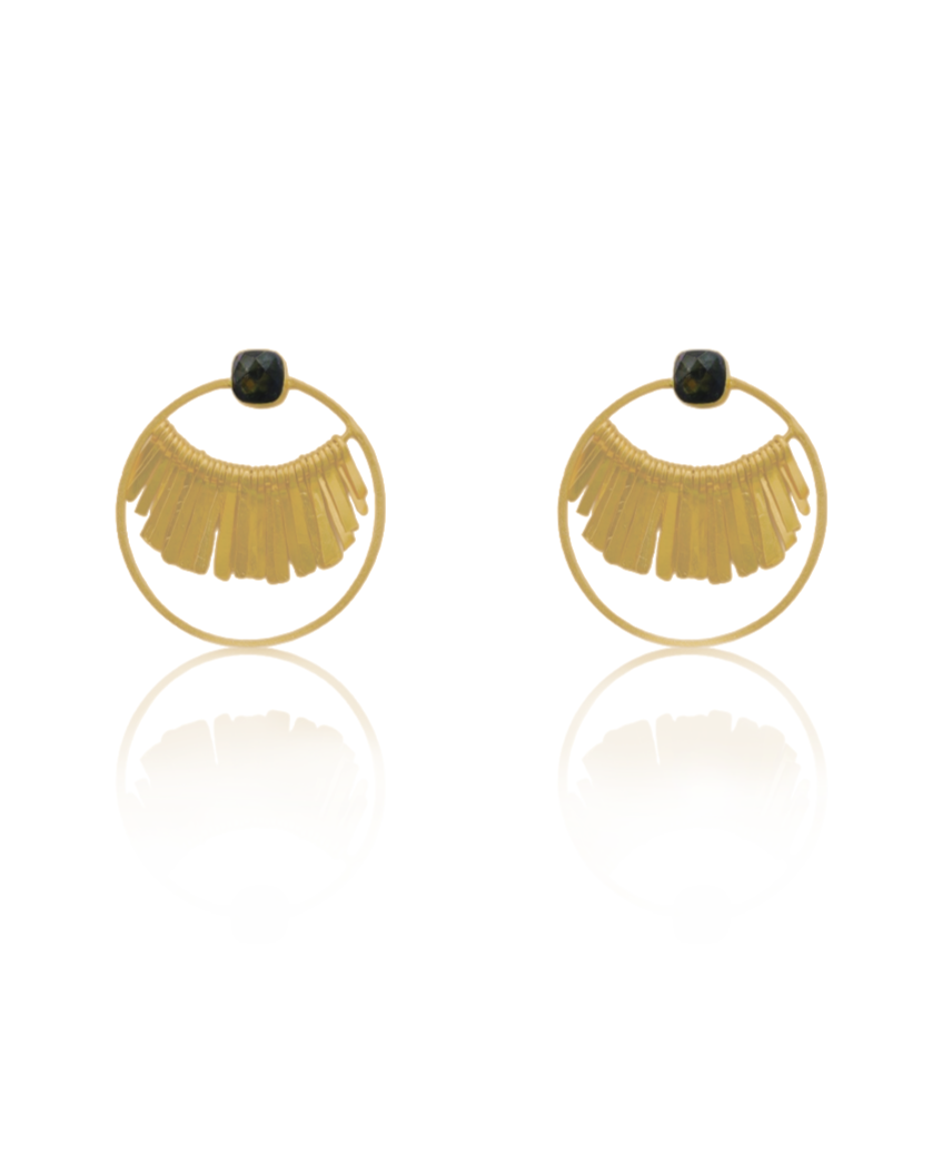 Handmade Fringe Earrings with 22k Gold plating
