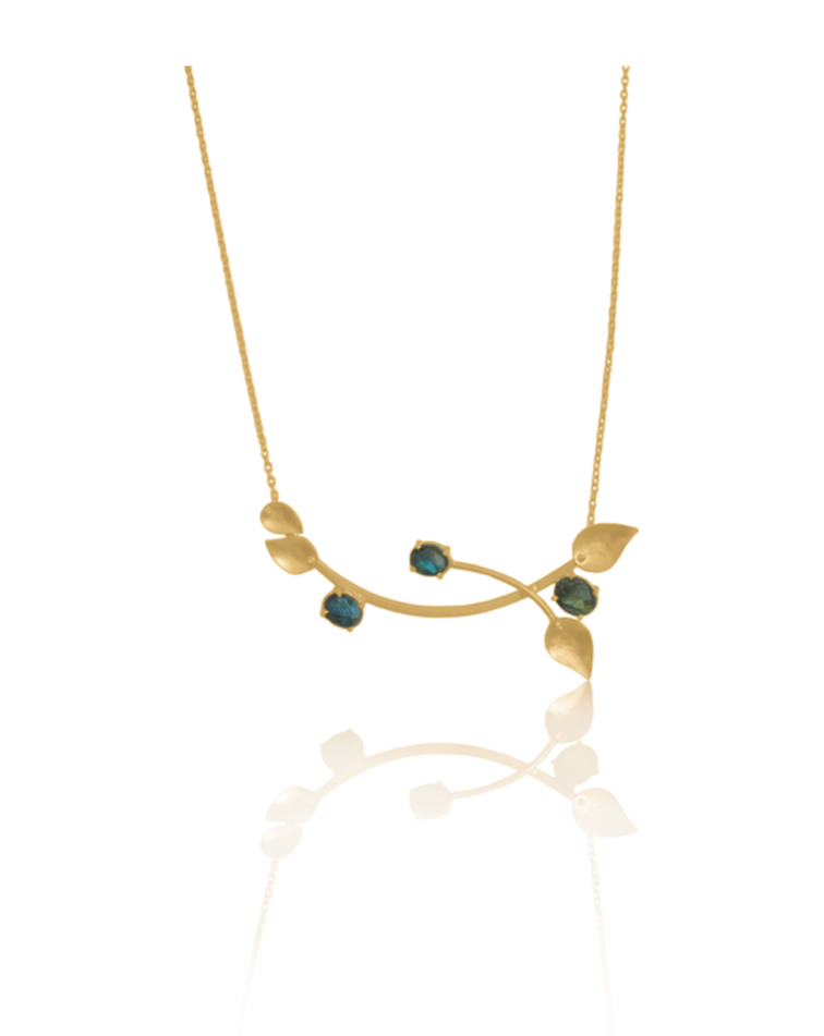 Nature Necklace - Chandelier Pendant in 22K Gold-Plated Brass
