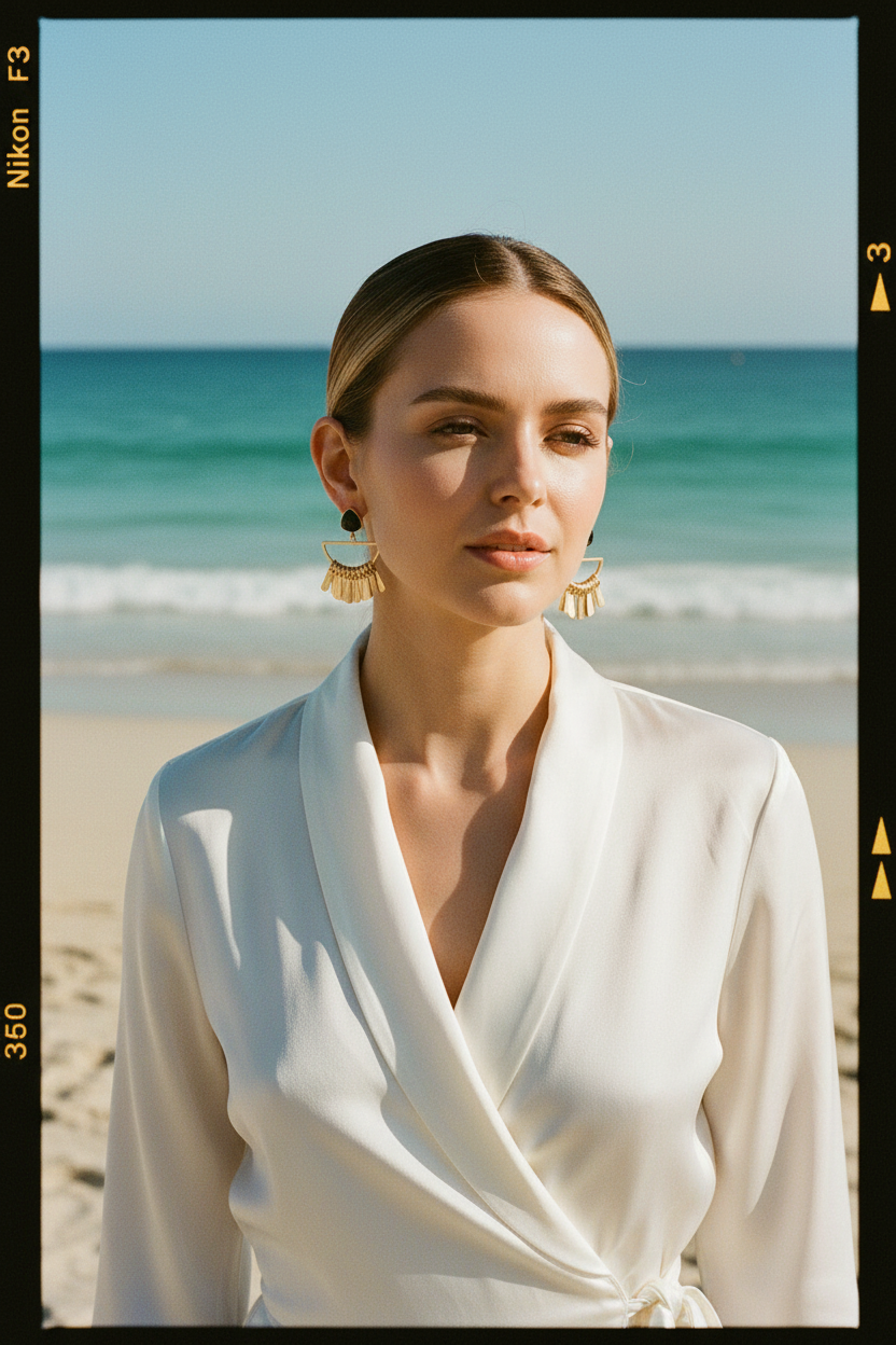 Artisanal Fringe Earrings - Vintage Beach Frontal