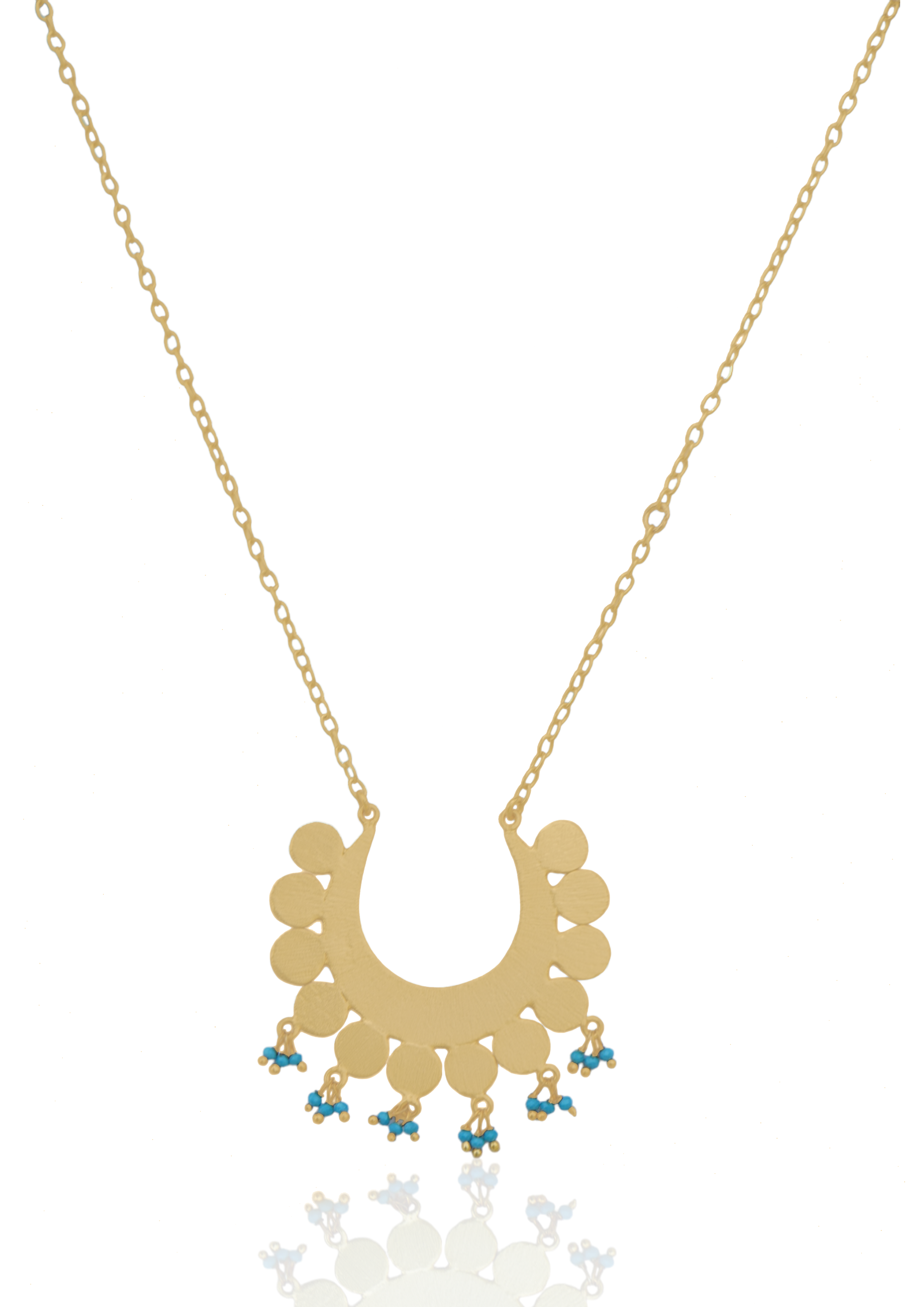 Maiden Necklace - Lightweight Brass with Natural Stones