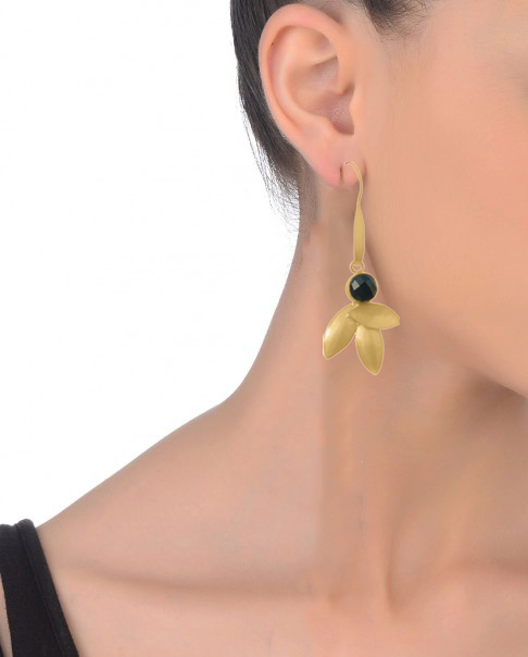Nature Earrings - 73mm Height with 22K Gold Plating