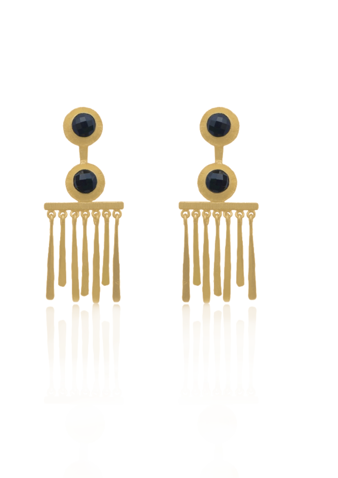 Handmade Fringe Earrings For Women 66mm Height with 22K Gold-Plated Finish