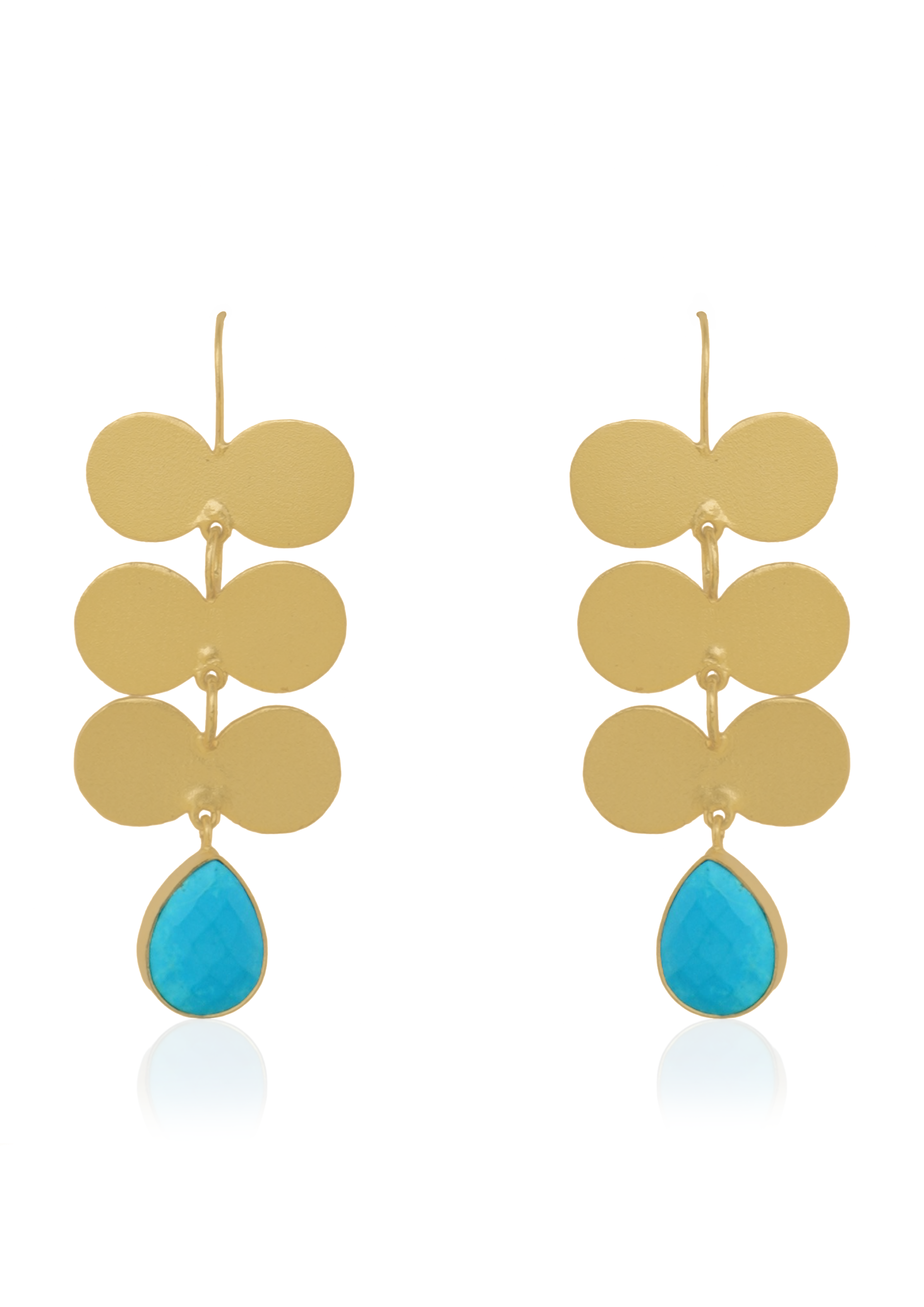 Handmade Metal blast Earrings 18k Gold 67mm