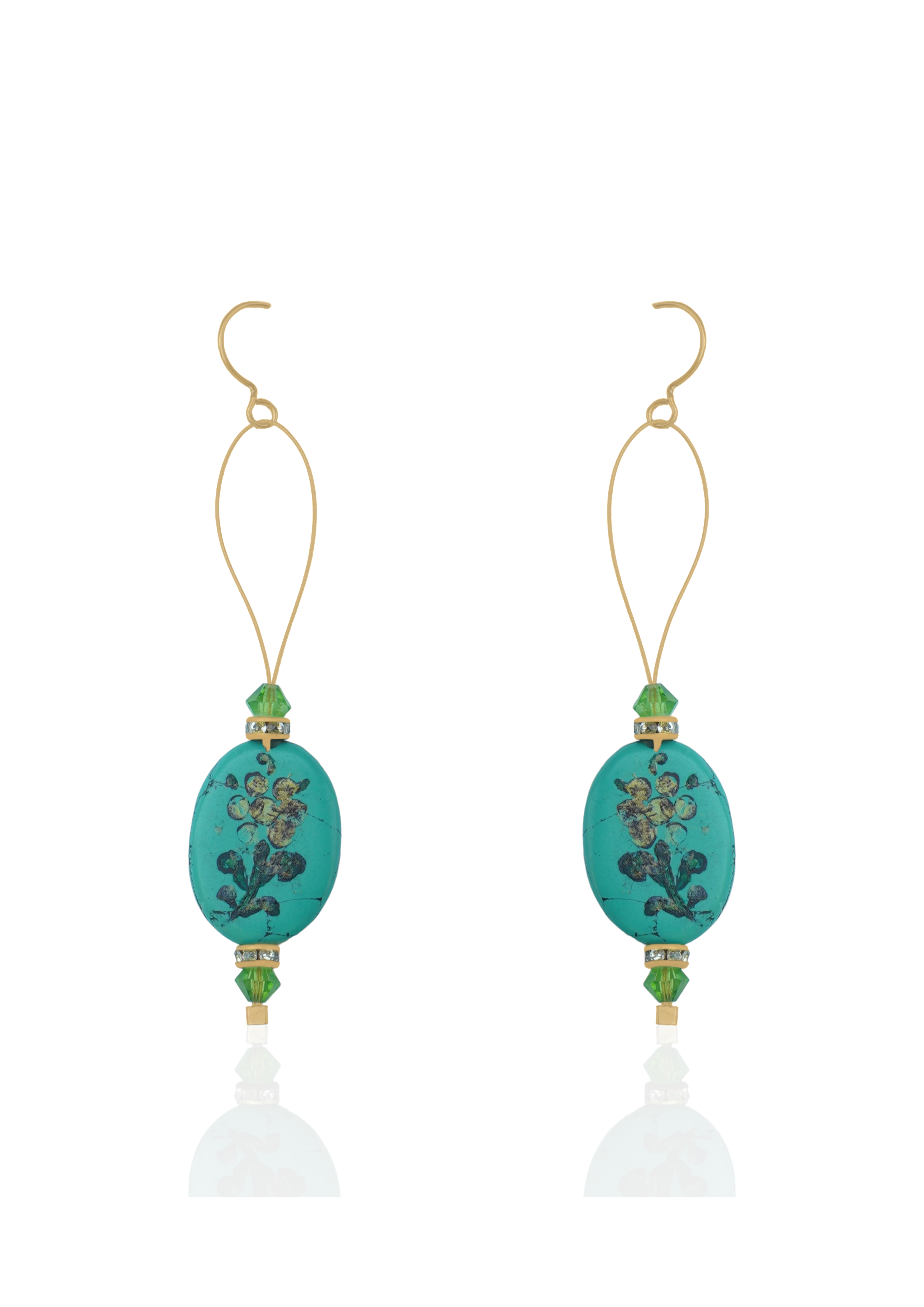 Everyday 18K Gold-Plated Metal Blast Earrings 83mm x 19mm – Lightweight