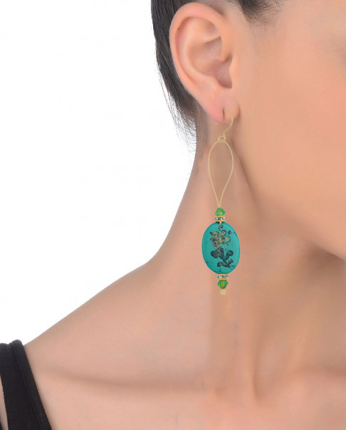 Everyday 18K Gold-Plated Metal Blast Earrings 83mm x 19mm – Lightweight