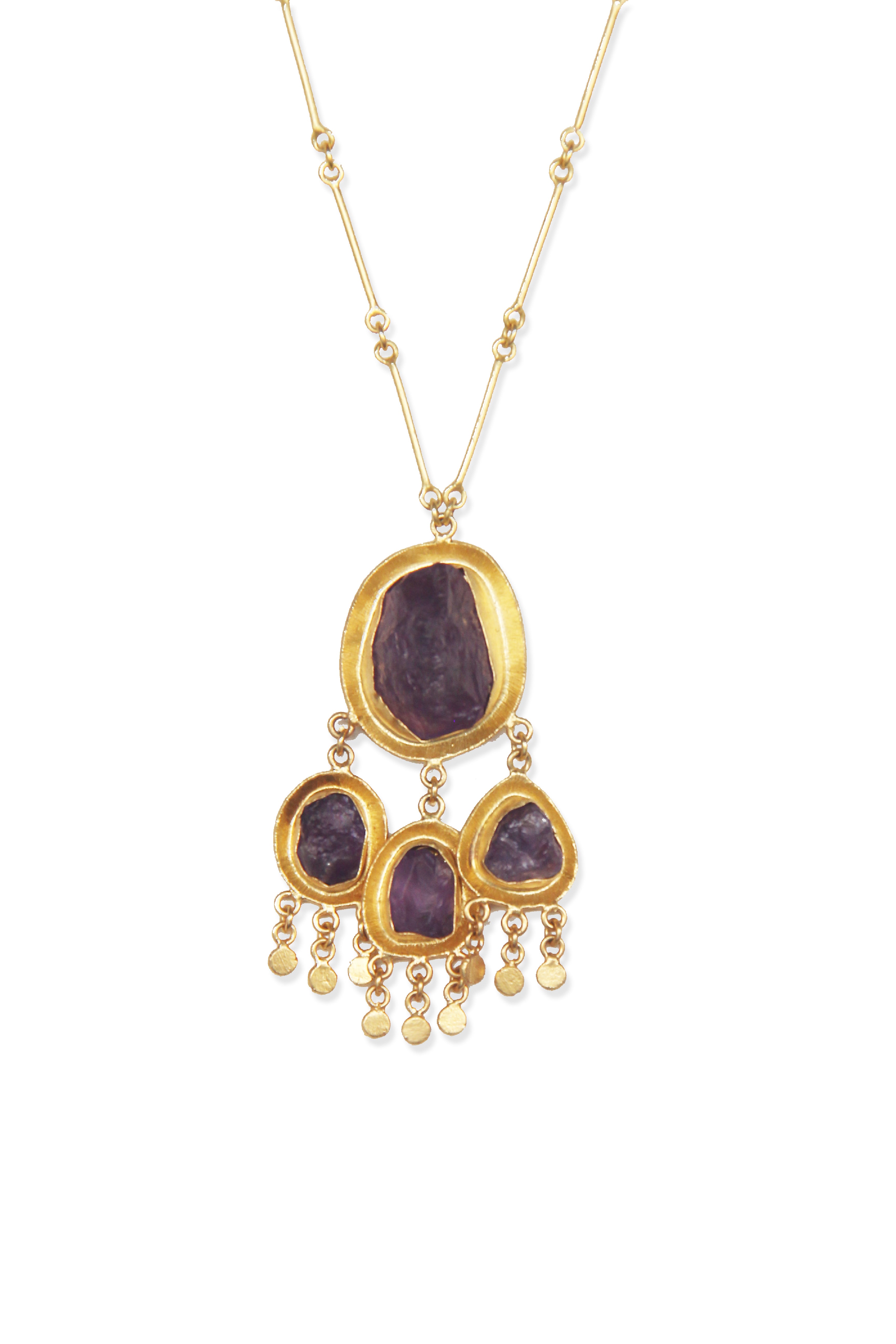 Stone Age Necklace - Lightweight Brass Design with 18K Gold Plate for Effortless Style