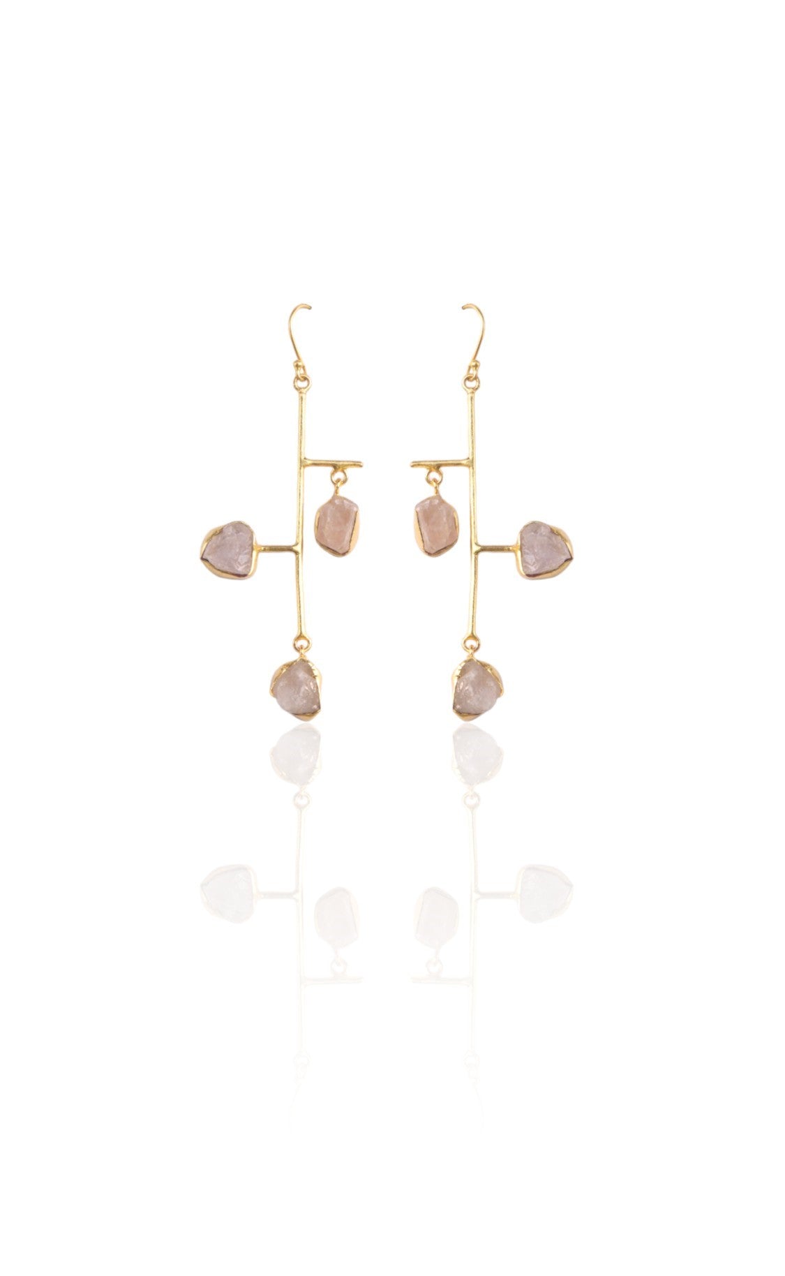Statement NOOR Earrings – 80mm Long, Featuring Handcrafted Detail and 18K Gold Plating