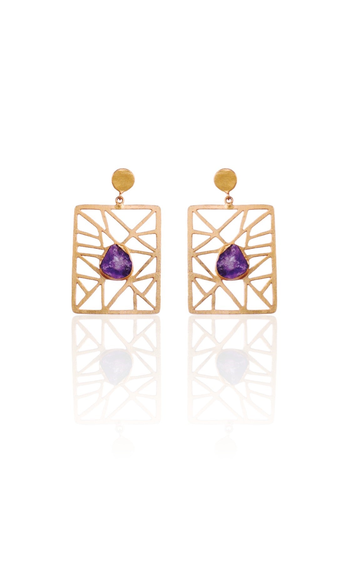 Handcrafted NOOR Earrings – 66mm Height with a Beautiful 18K Gold-Plated Finish for Cultural Wear
