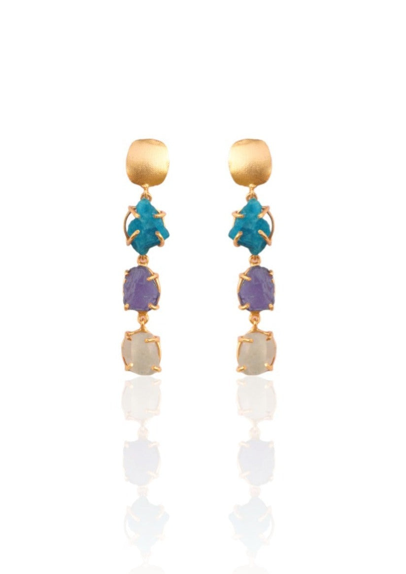 NOOR Earrings – 63mm Height, Handcrafted with a Luxe 18K Gold-Plated Finish for Indian Wear