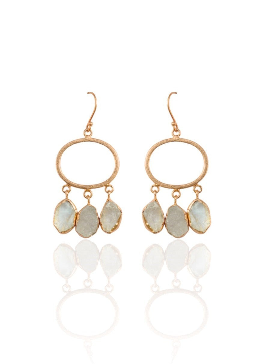 Handmade NOOR Earrings – 57mm Long, Featuring an 18K Gold-Plated Finish for Indian Style