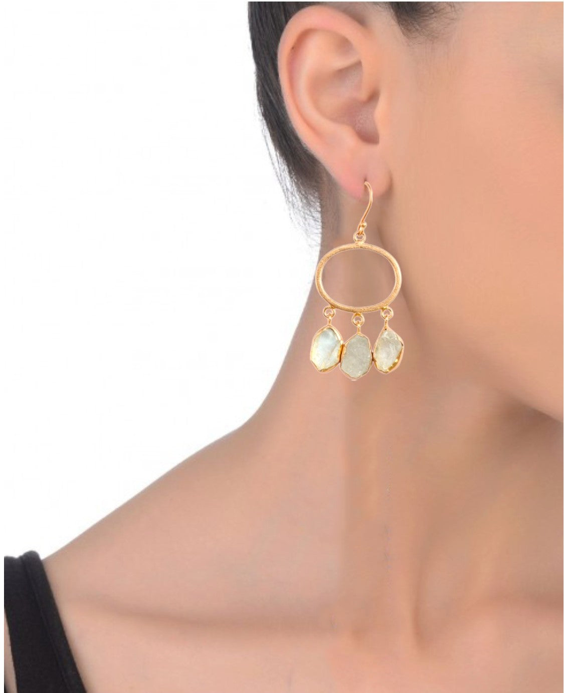 Handmade NOOR Earrings – 57mm Long, Featuring an 18K Gold-Plated Finish for Indian Style