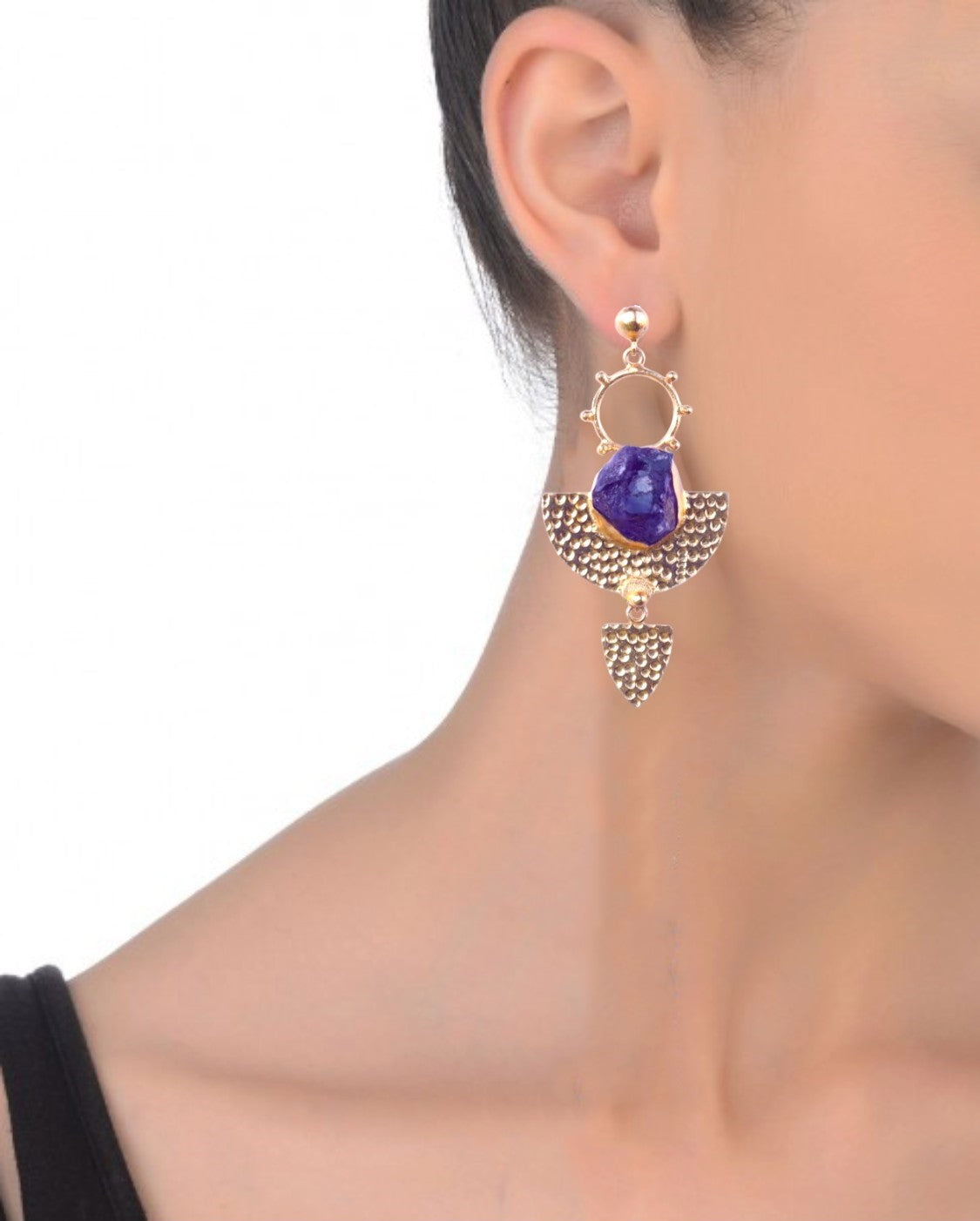 Stylish NOOR Earrings – 68mm Height, Handcrafted with Stunning 18K Gold-Plated Finish