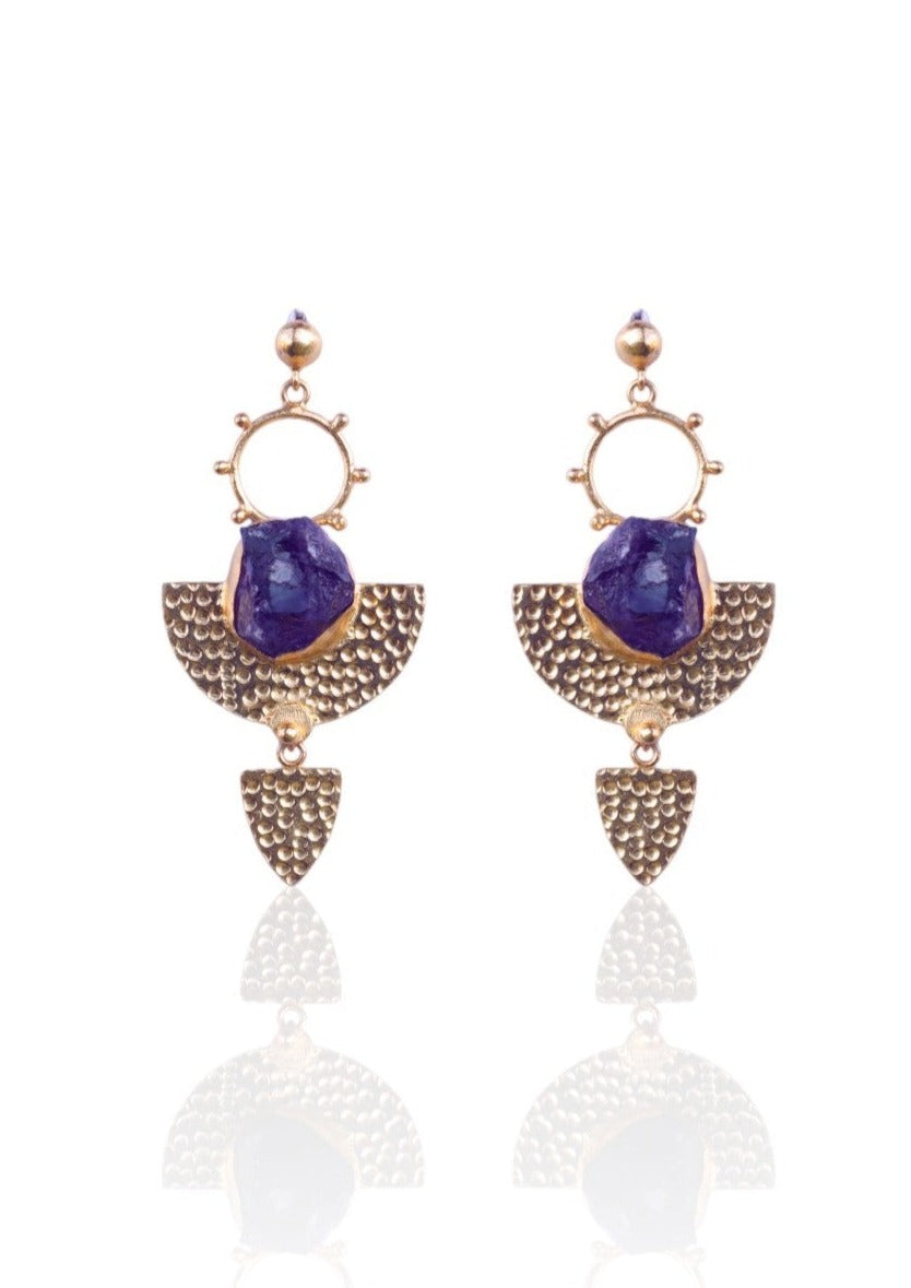Stylish NOOR Earrings – 68mm Height, Handcrafted with Stunning 18K Gold-Plated Finish