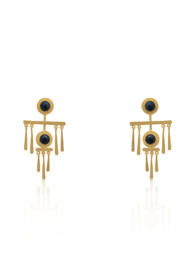 Handmade Fringe Earrings 22K Gold Plating