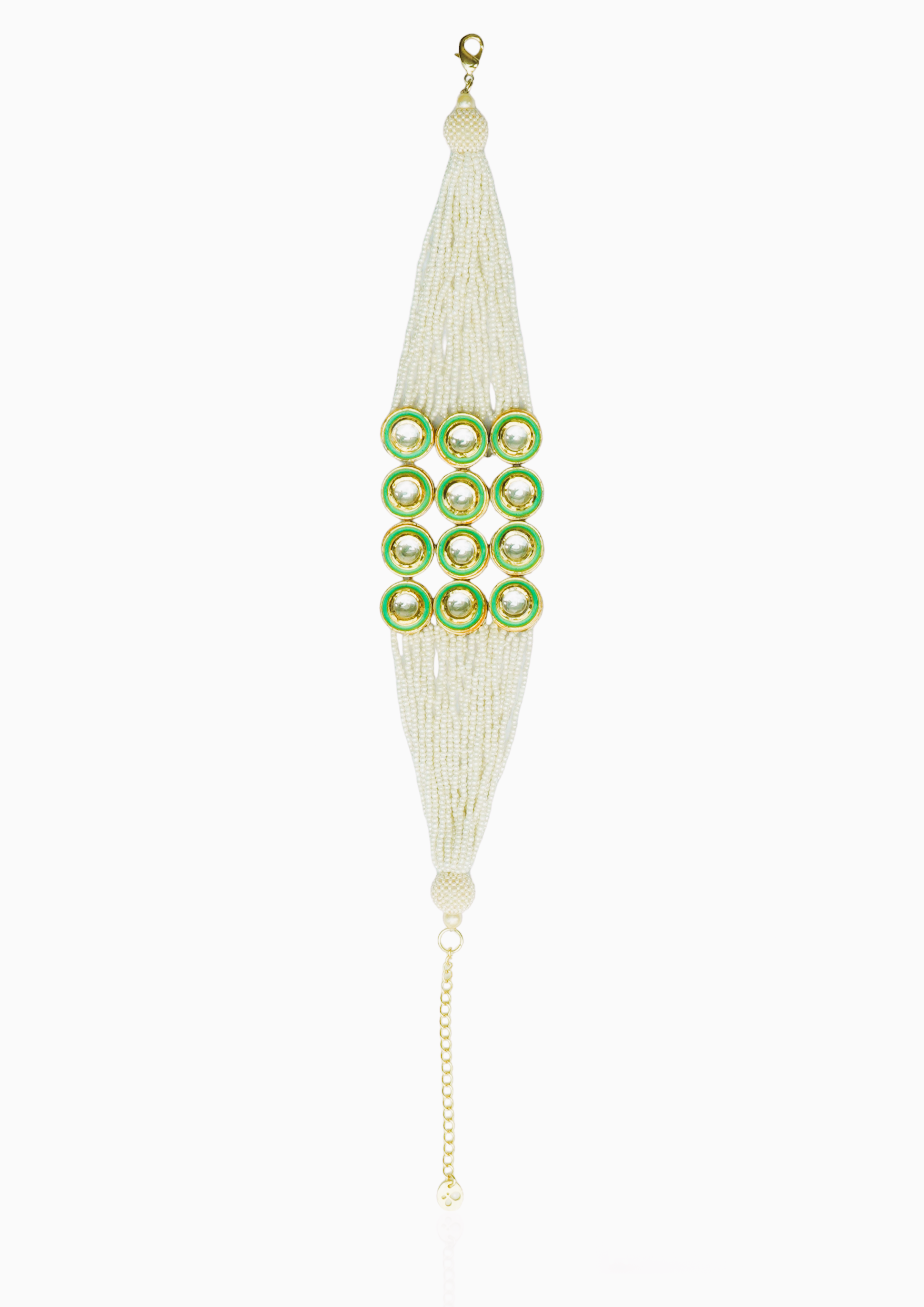 Necklace - Elegant Brass with 22K Gold Finish and Unique Natural Stones