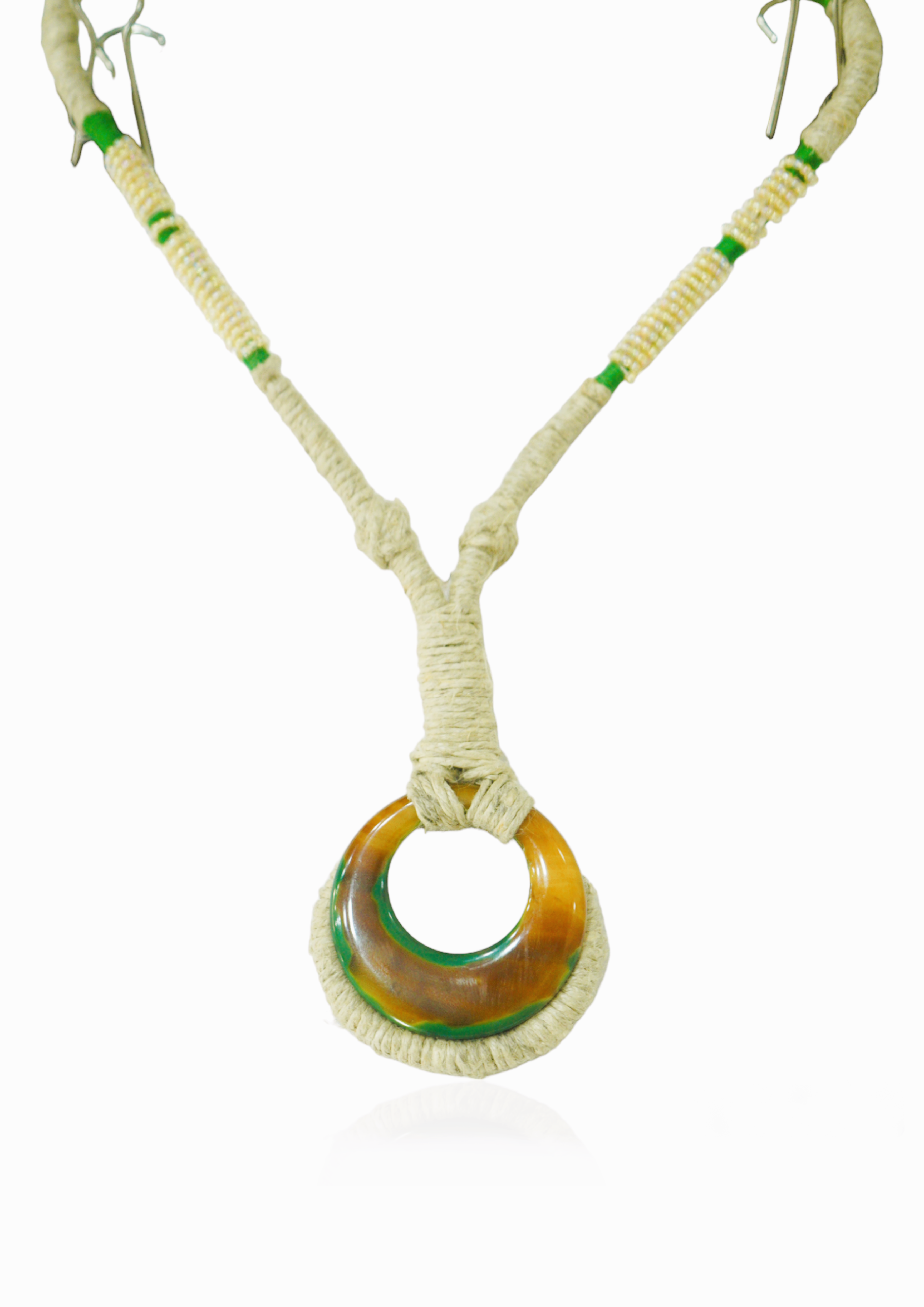 Handmade Jute Necklace with Natural Onyx Stones