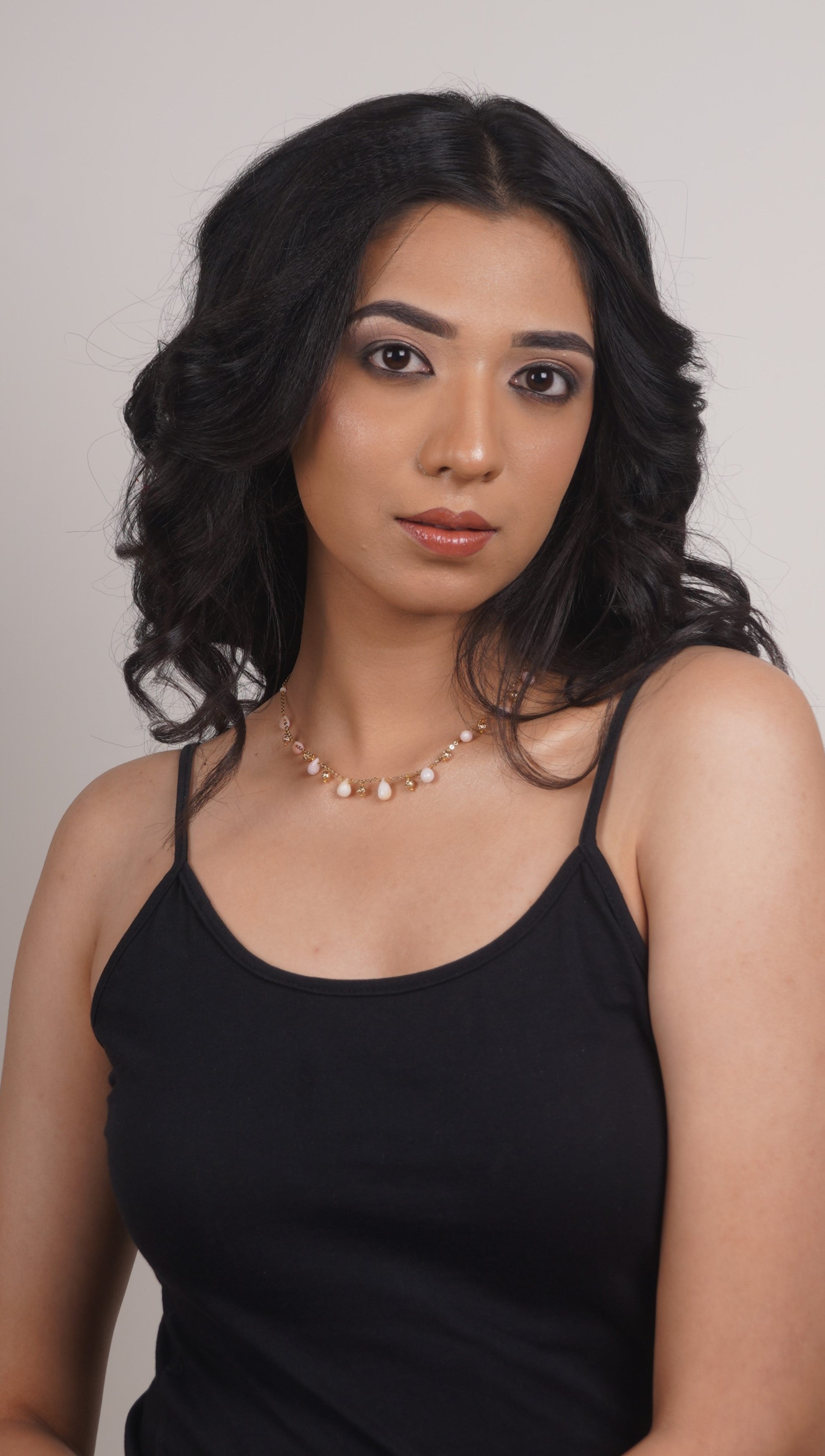 Fine One Necklace - Pink Opal with Adjustable 425mm Chain