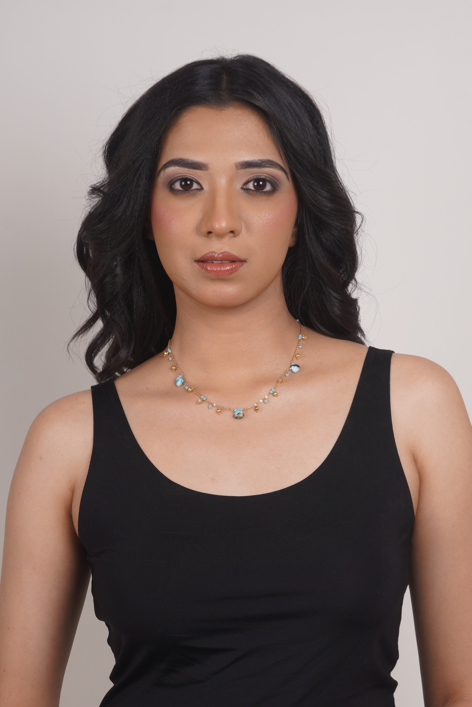 Fine One Necklace: Sustainable Brass & 18K Gold with Turquoise