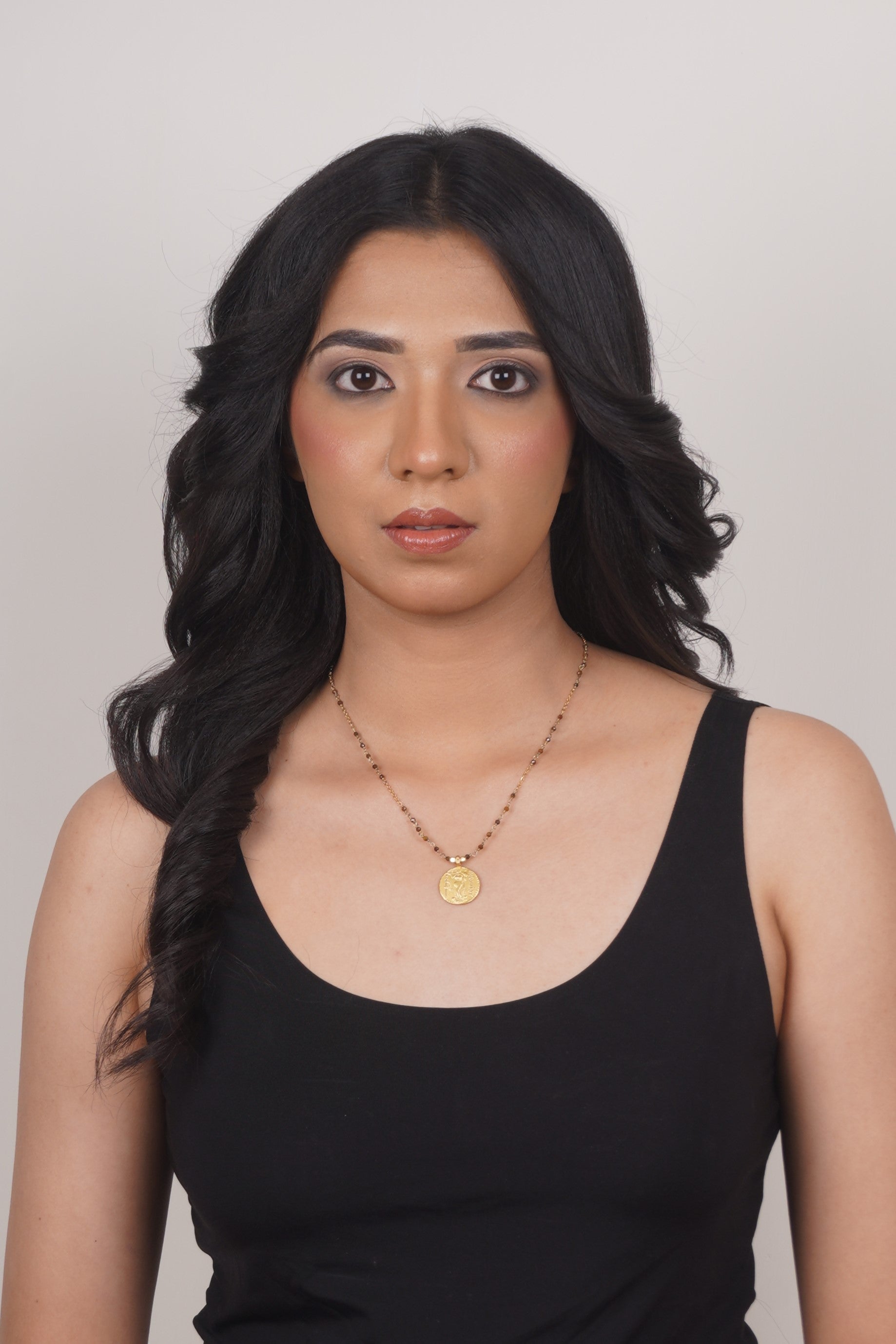 Fine One Necklace - Tiger Eye with Brass and 18K Gold Plate