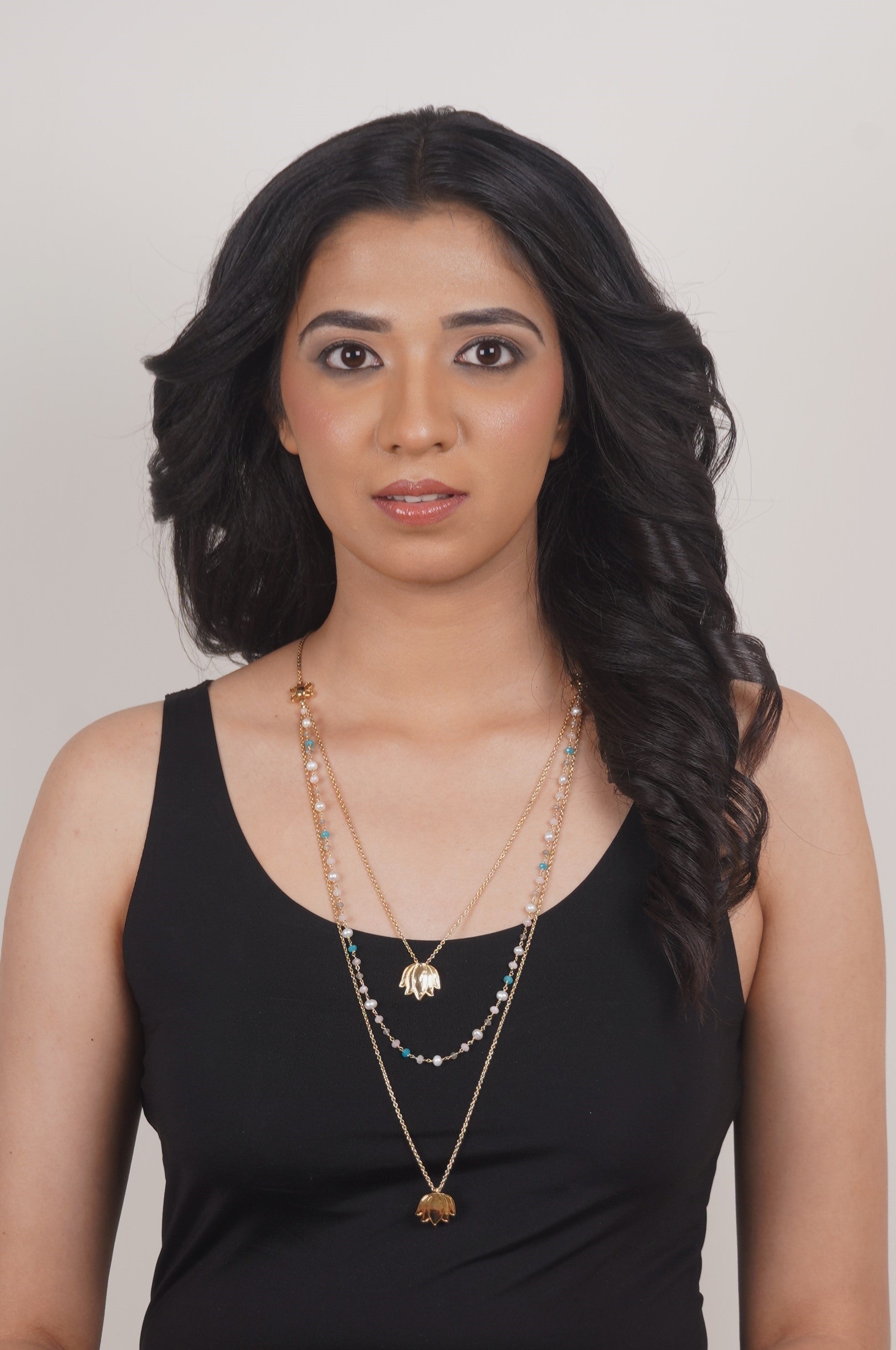 Fine One Necklace with 18K Gold Plate and Lucite Accents