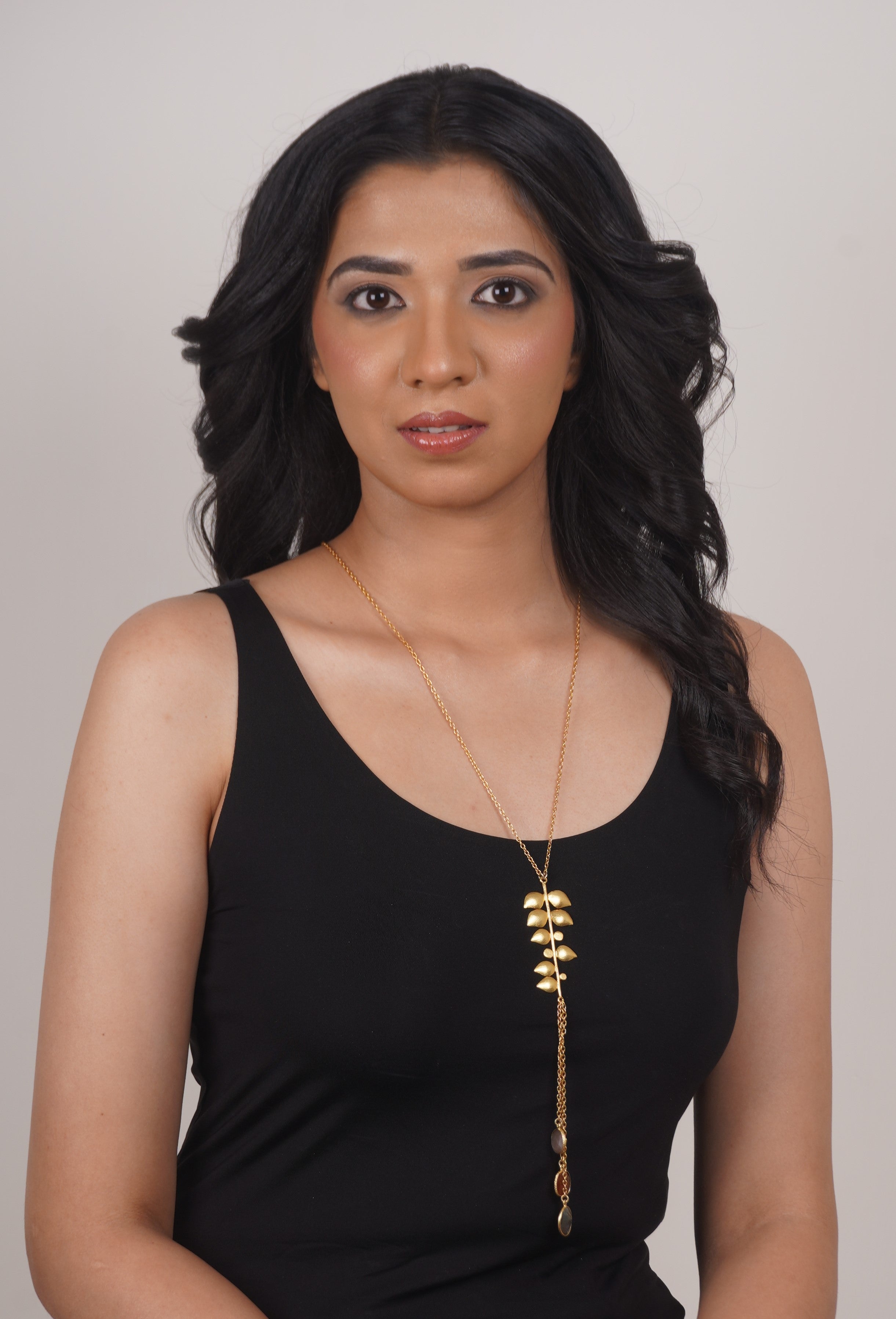 Fine One Necklace with Carnelian, Smoky Quartz, and Labradorite