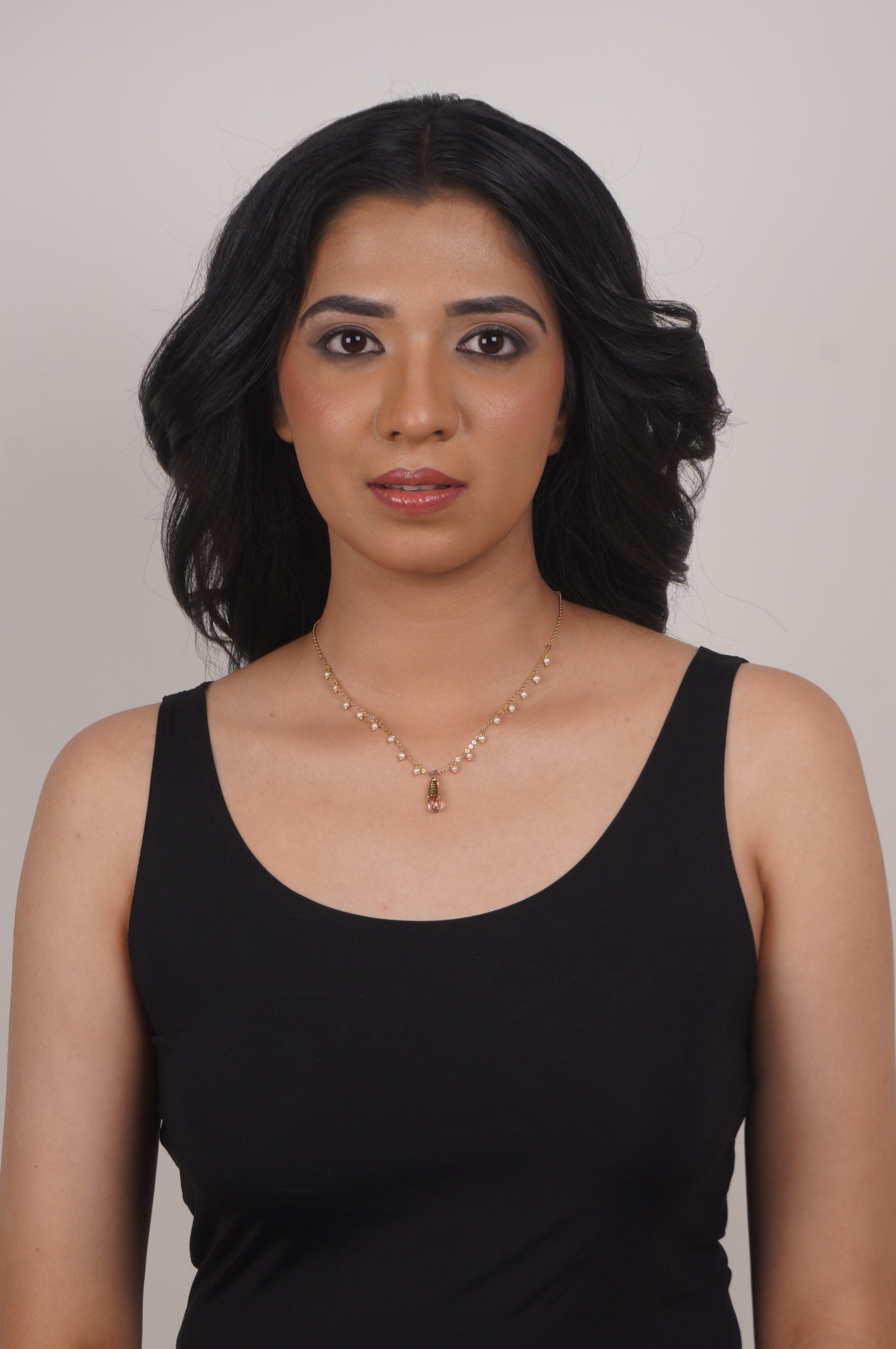 Fine One Necklace: Natural Freshwater Pearls and Quartz