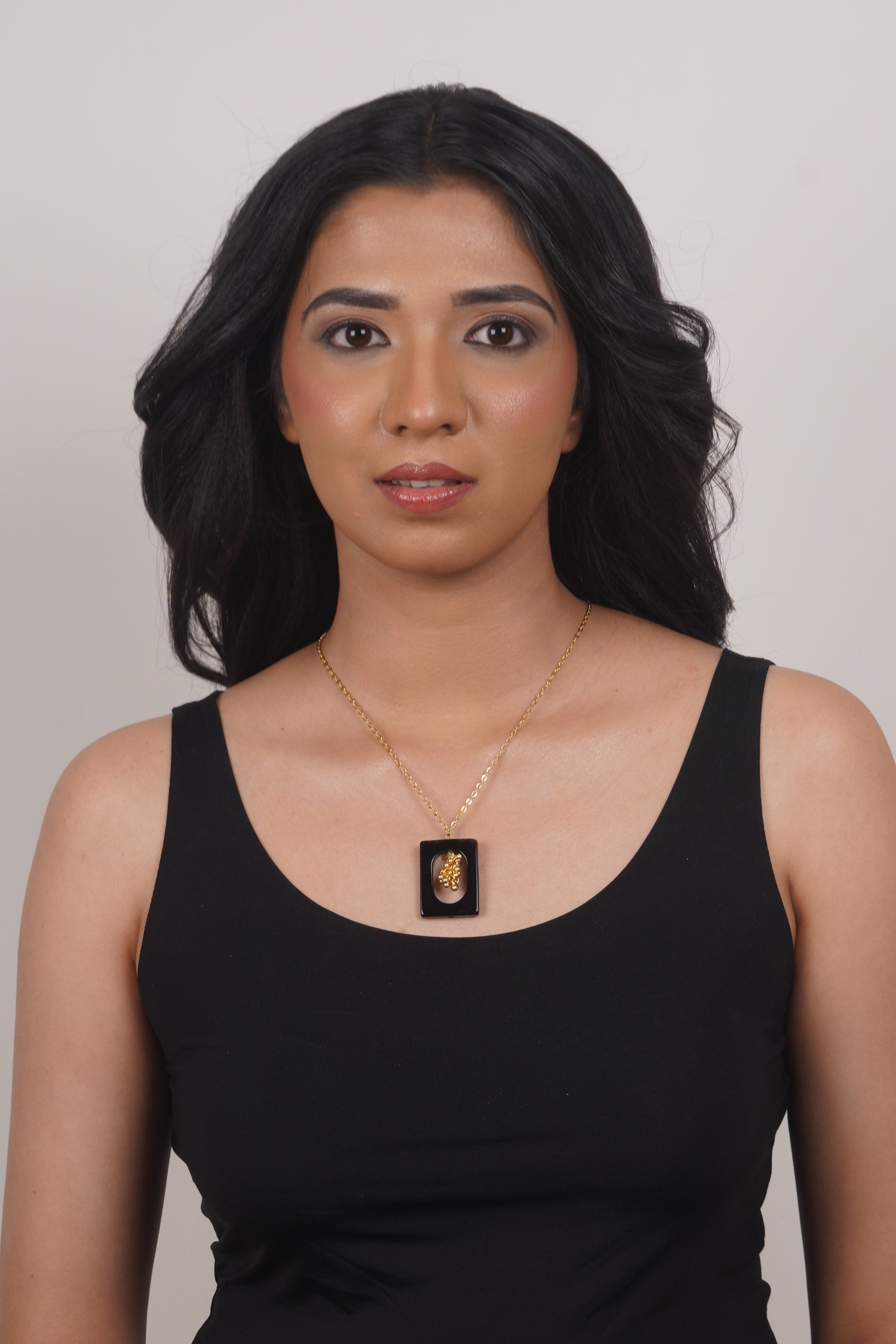 Fine One Necklace - Black Onyx Pendant on Adjustable Chain