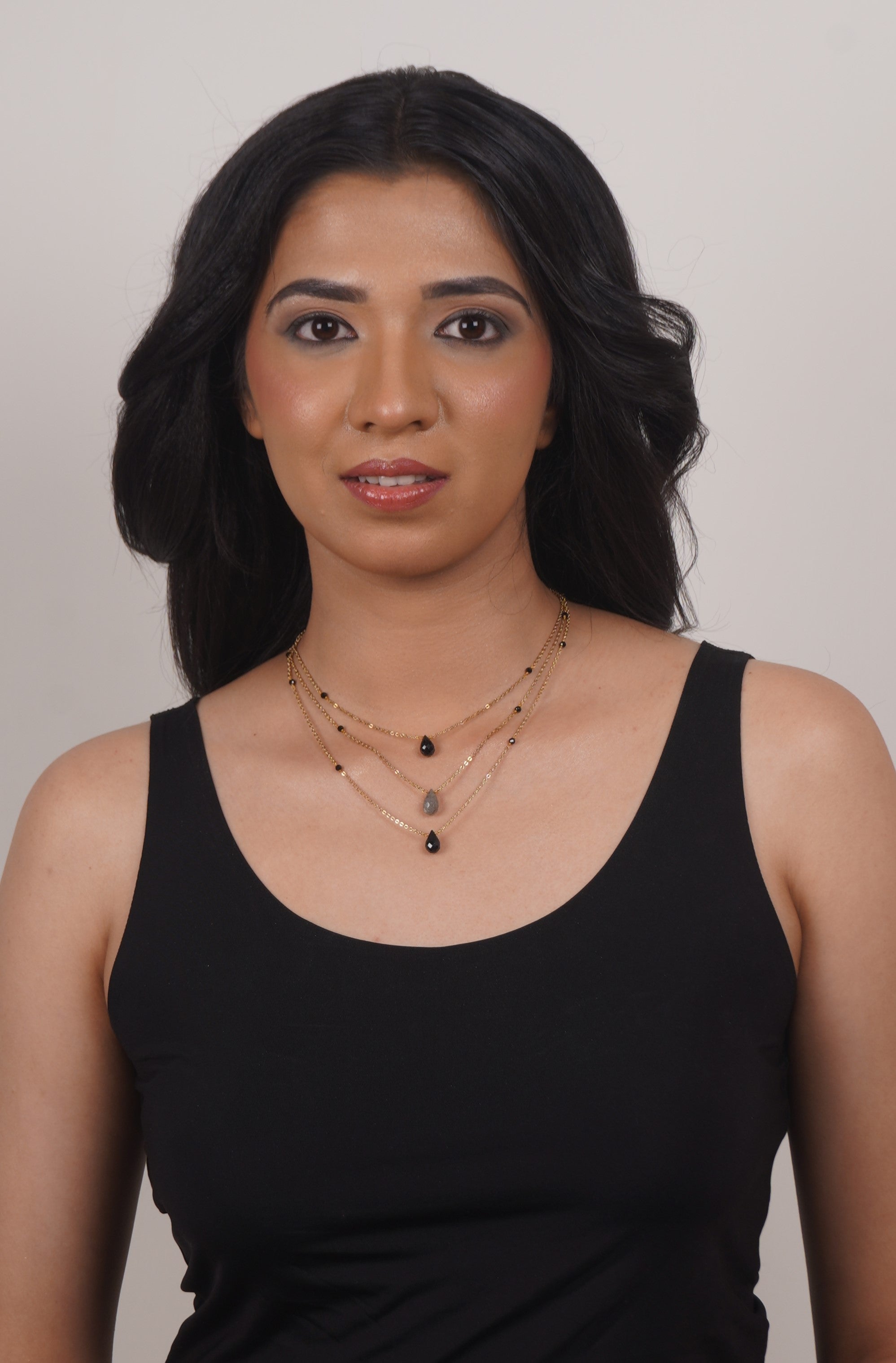 Fine One Necklace with Black Onyx and Labradorite