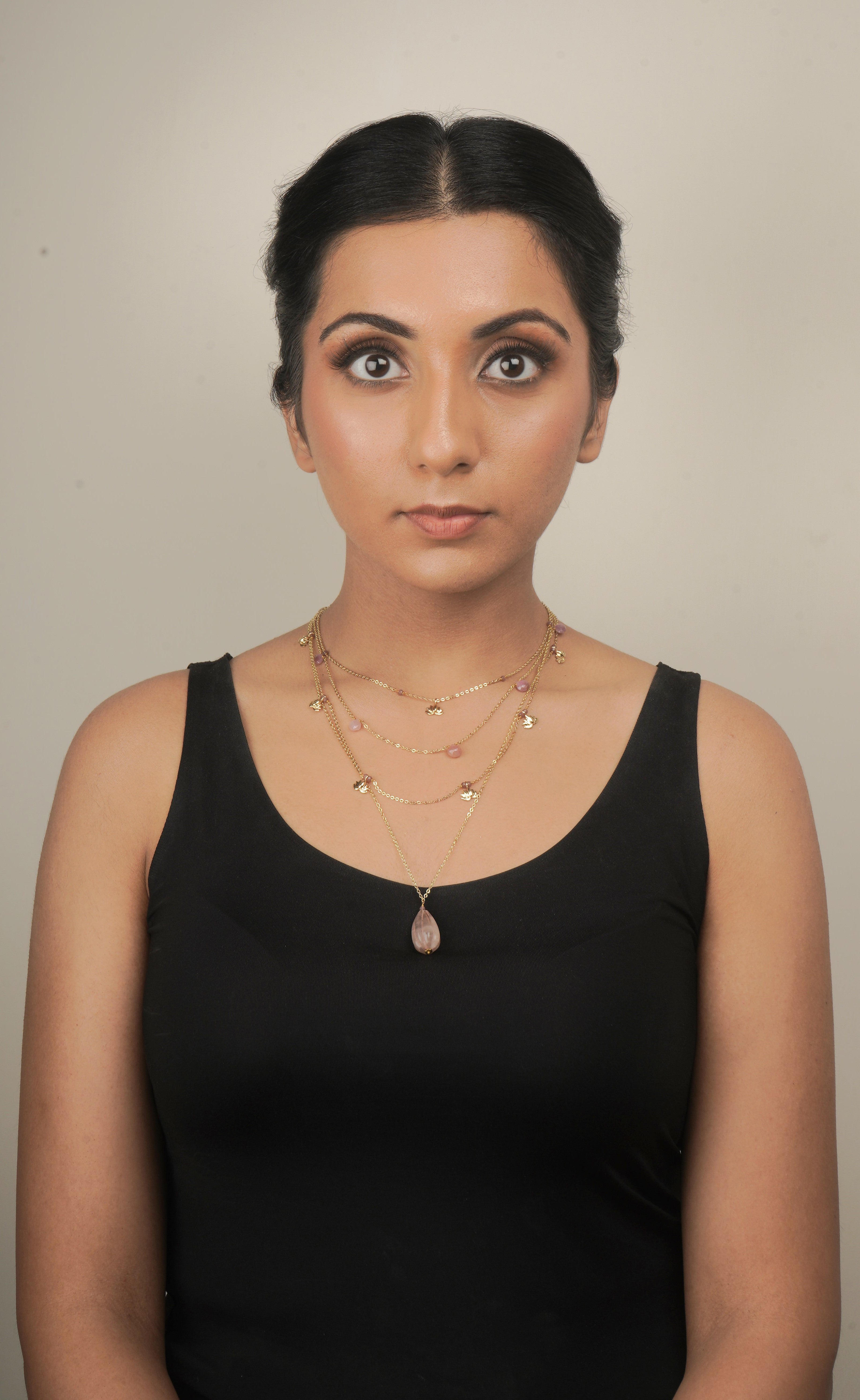 Fine One Necklace - Ruby and Natural Stones on Adjustable Chain