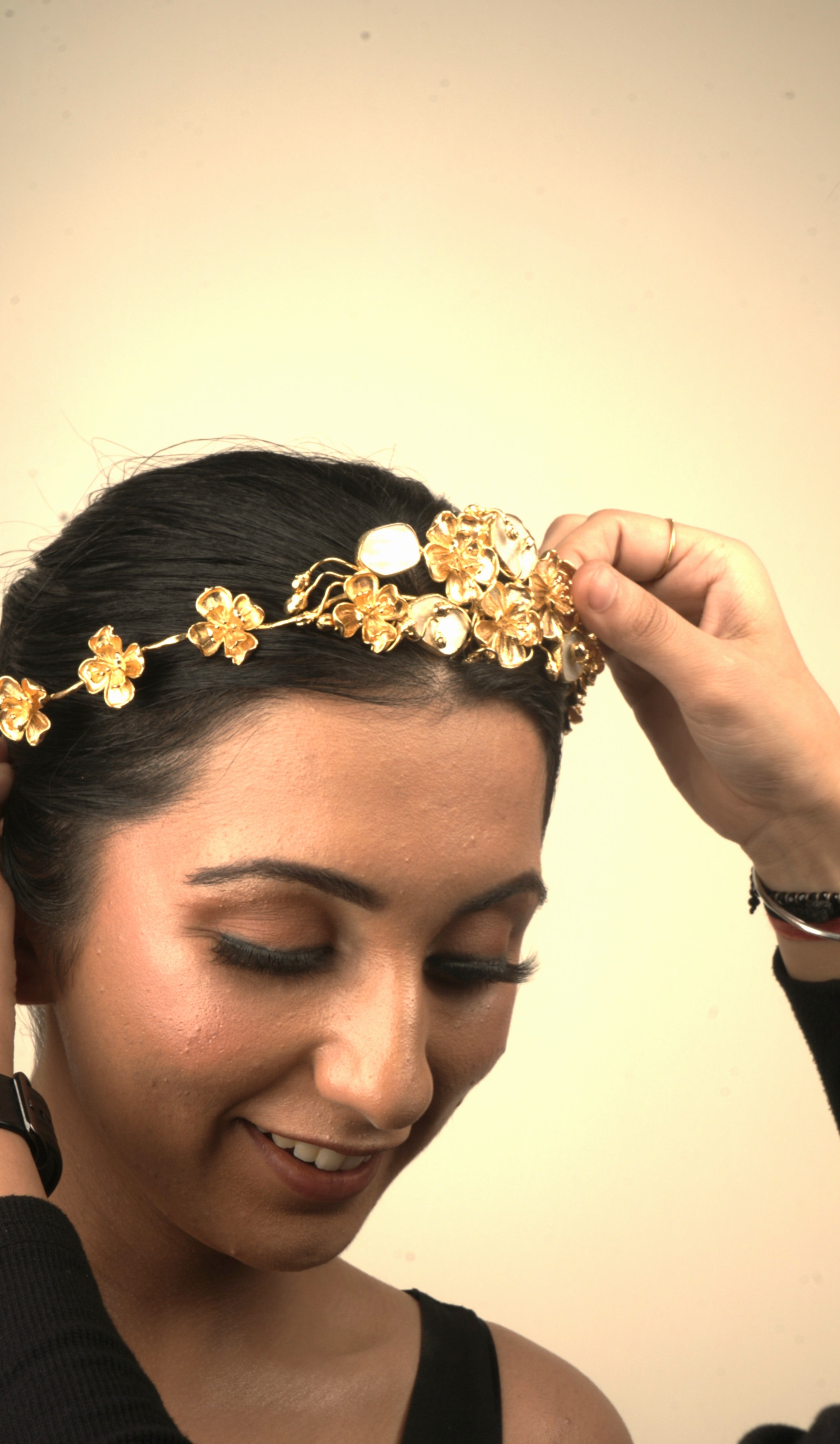 Nature Story Floral Headband Detail