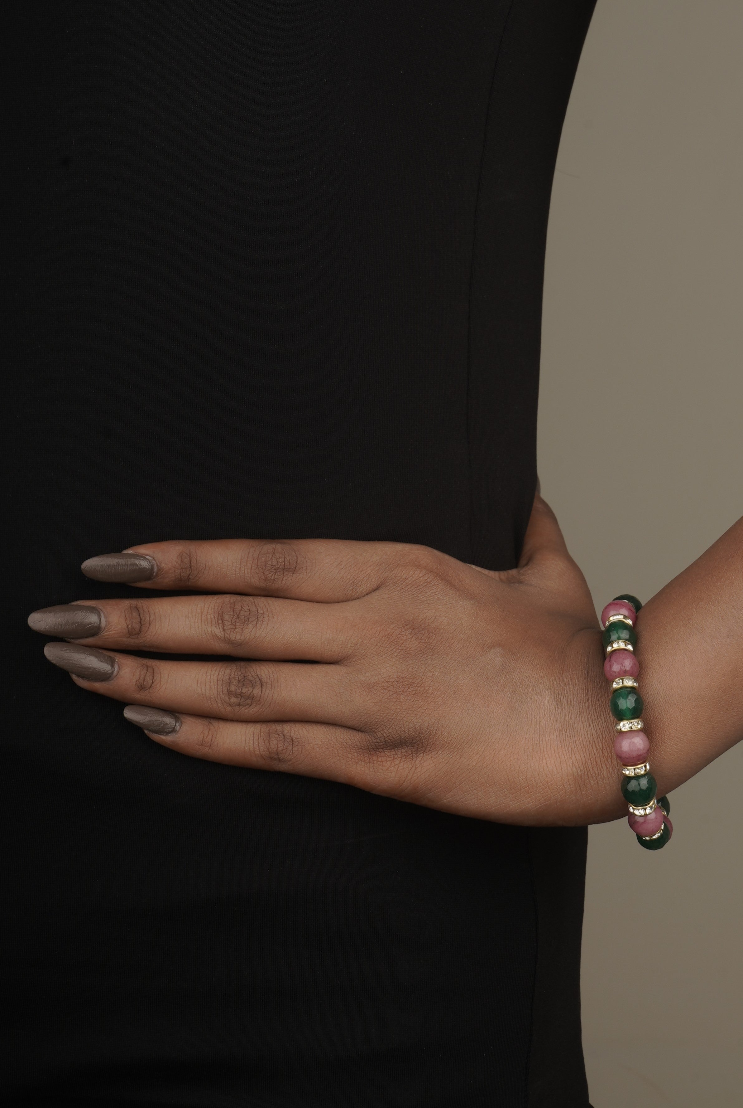 18K Gold-Plated Bracelet with Natural Stones