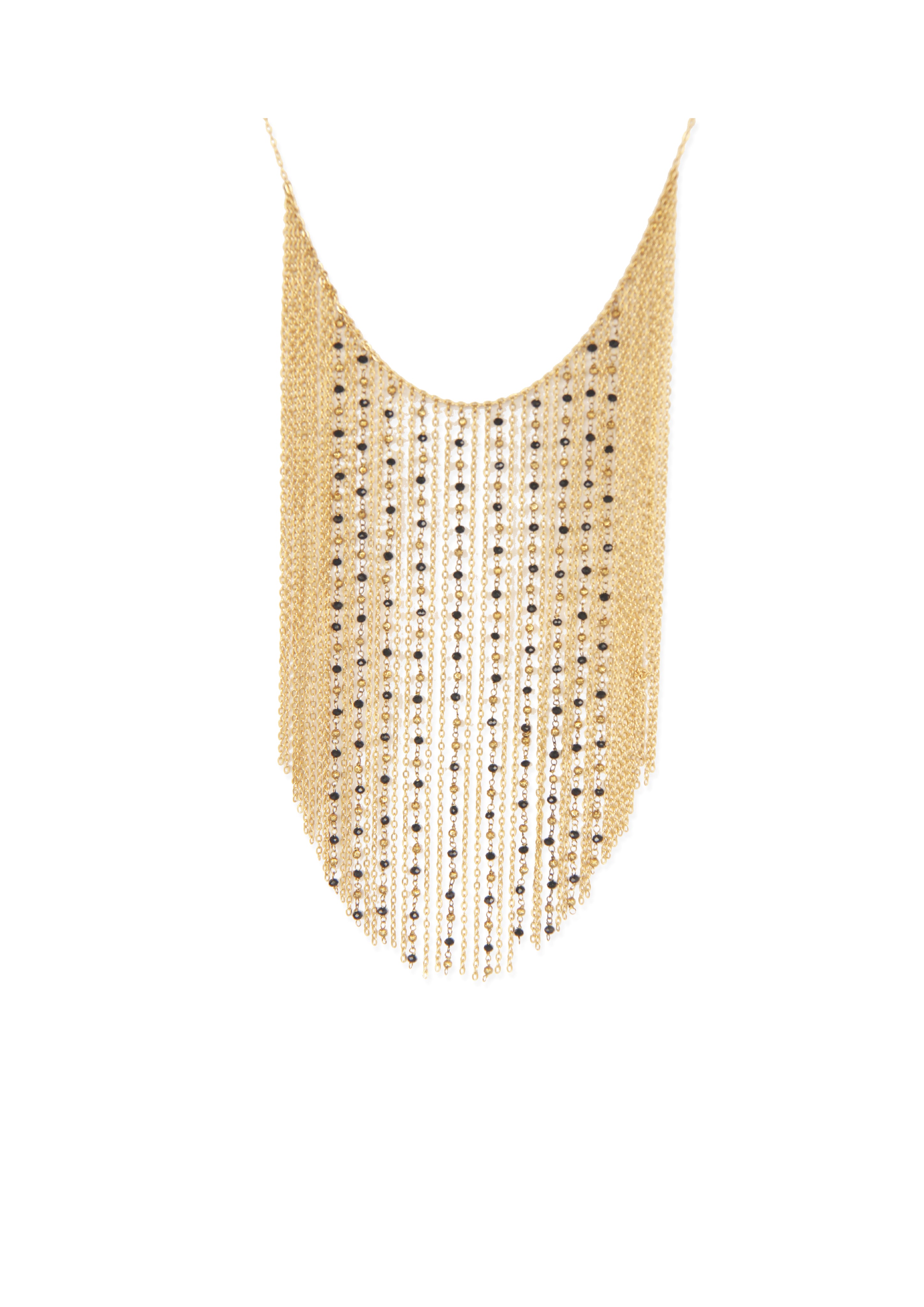 Necklace - Artisan Brass Adorned with 18K Gold Plate and Natural Gemstones