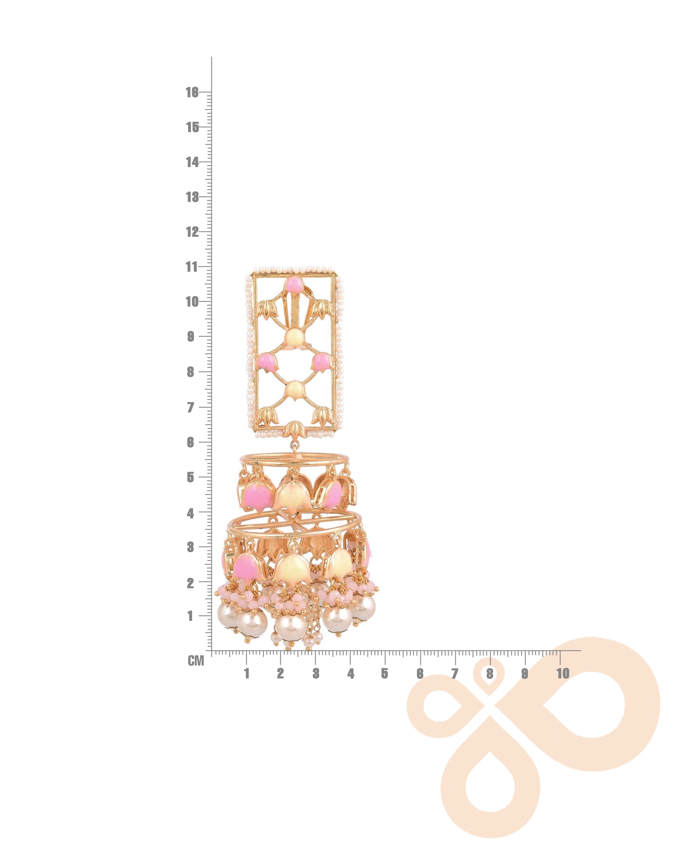 Jannat Earrings – 110mm Long, Handcrafted in India with a 22K Gold-Plated Finish