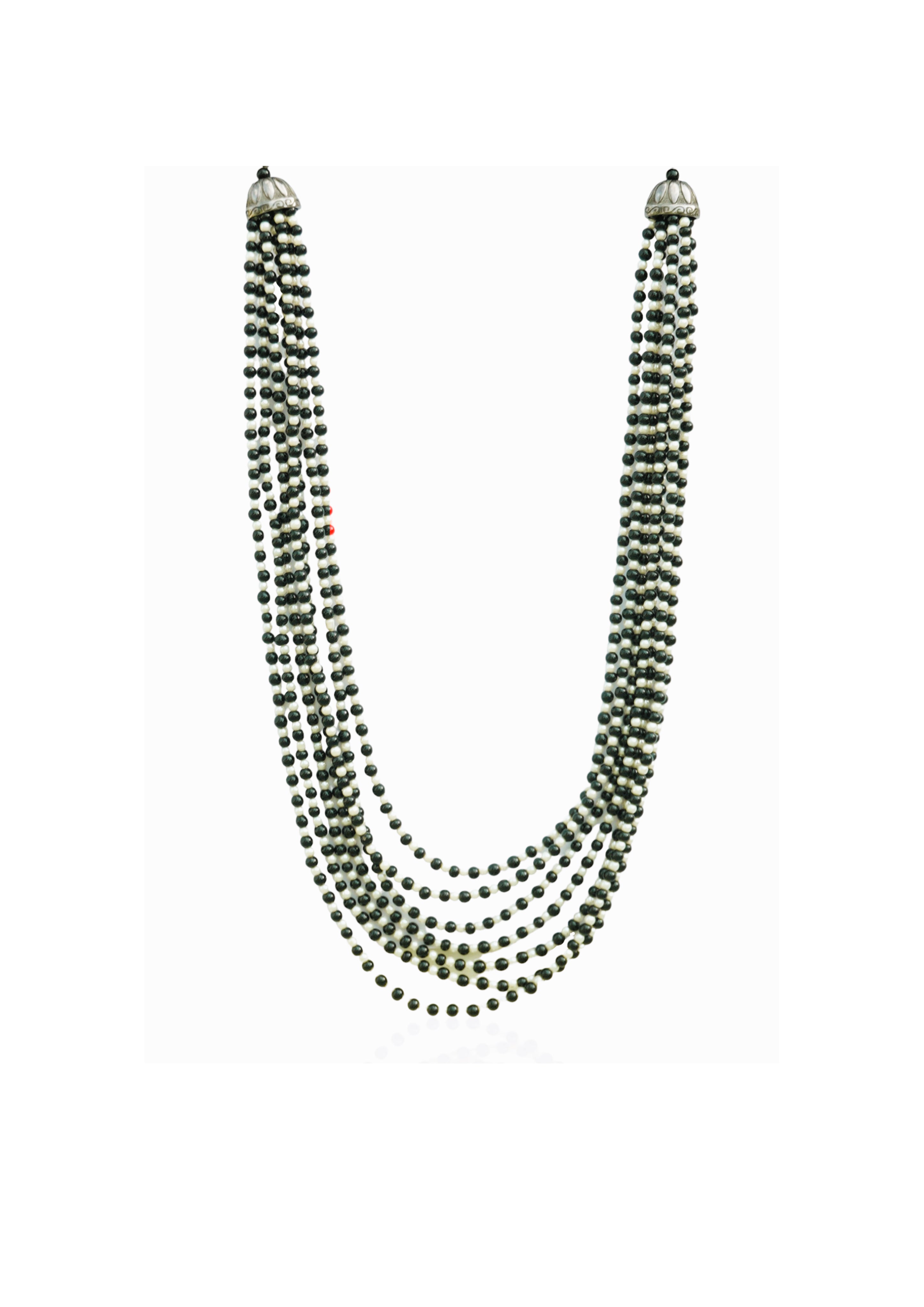 Moti Necklace: Brass, 22K Gold Plate, and Natural Stones