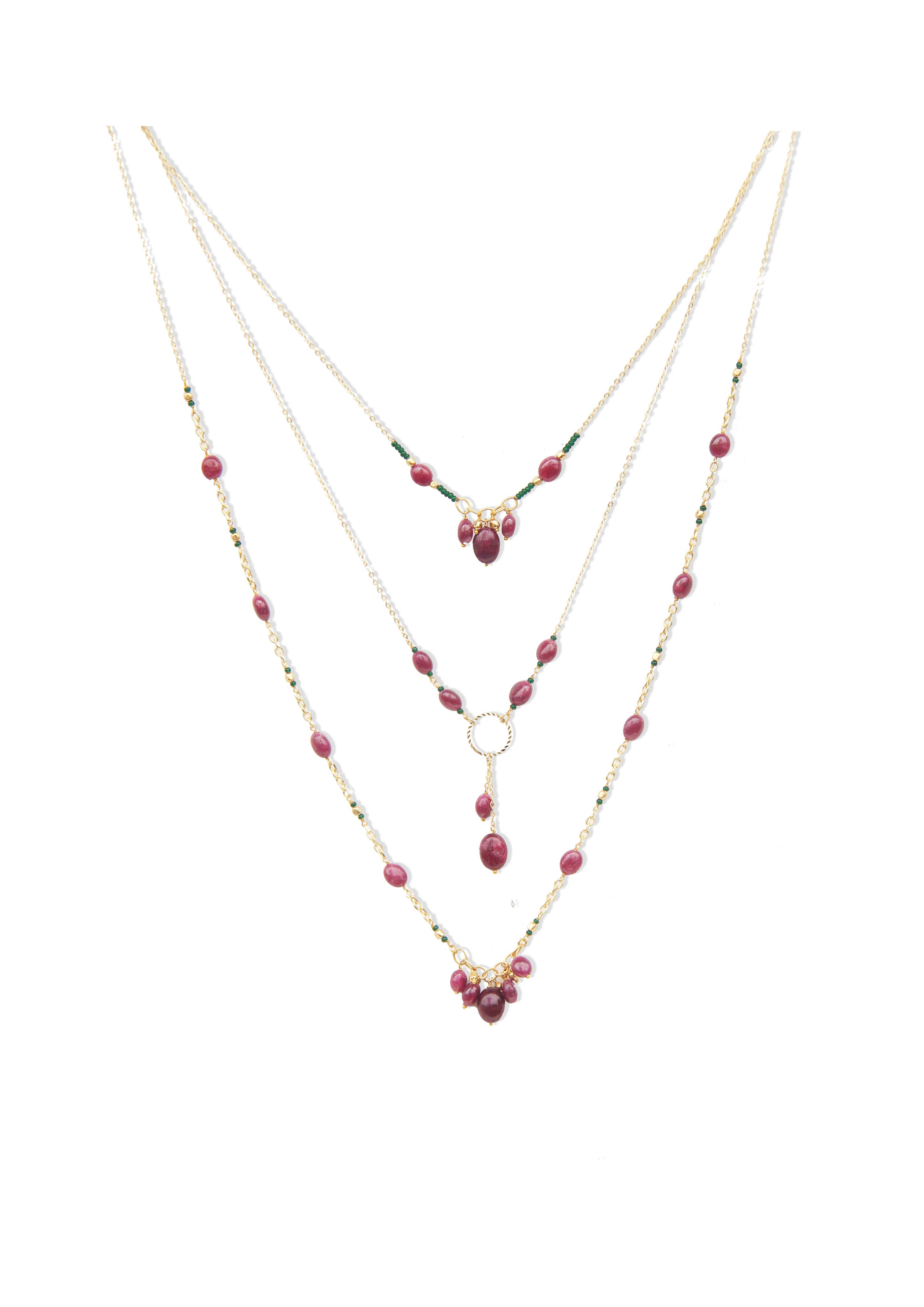 Fine One Necklace - Ruby-Embellished Design with Sustainable Materials