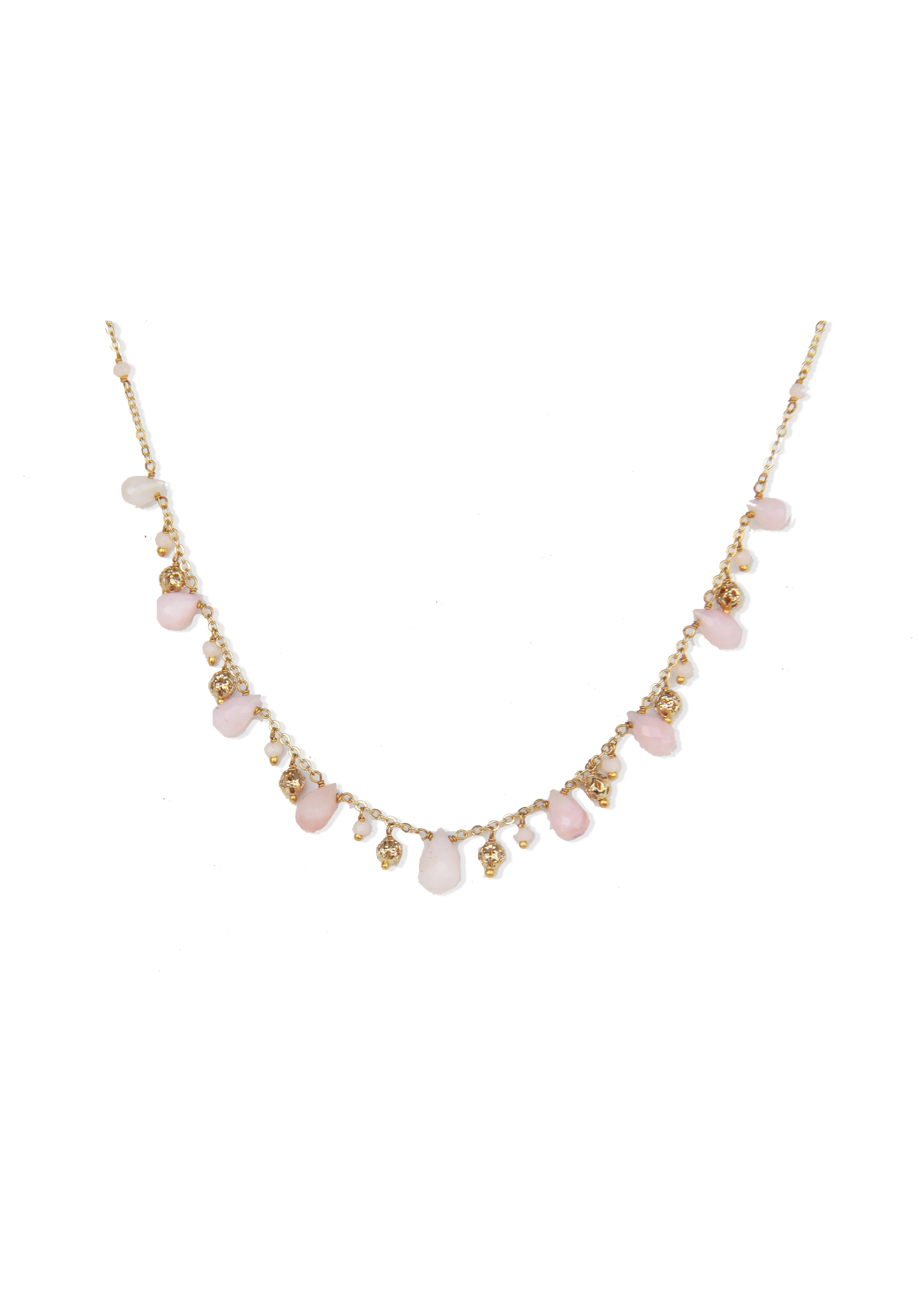 Fine One Necklace - Pink Opal with Adjustable 425mm Chain